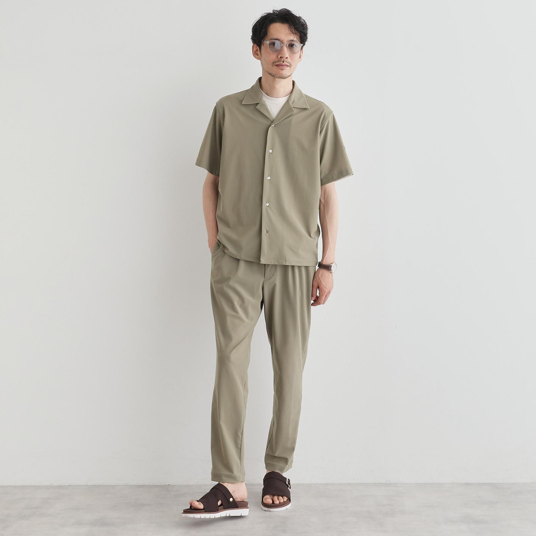 TAKEO KIKUCHI「【COOL CITY WEAR】エアートール オープンカラーシャツ /接触冷感・通気性」|シャツ・ブラウス|