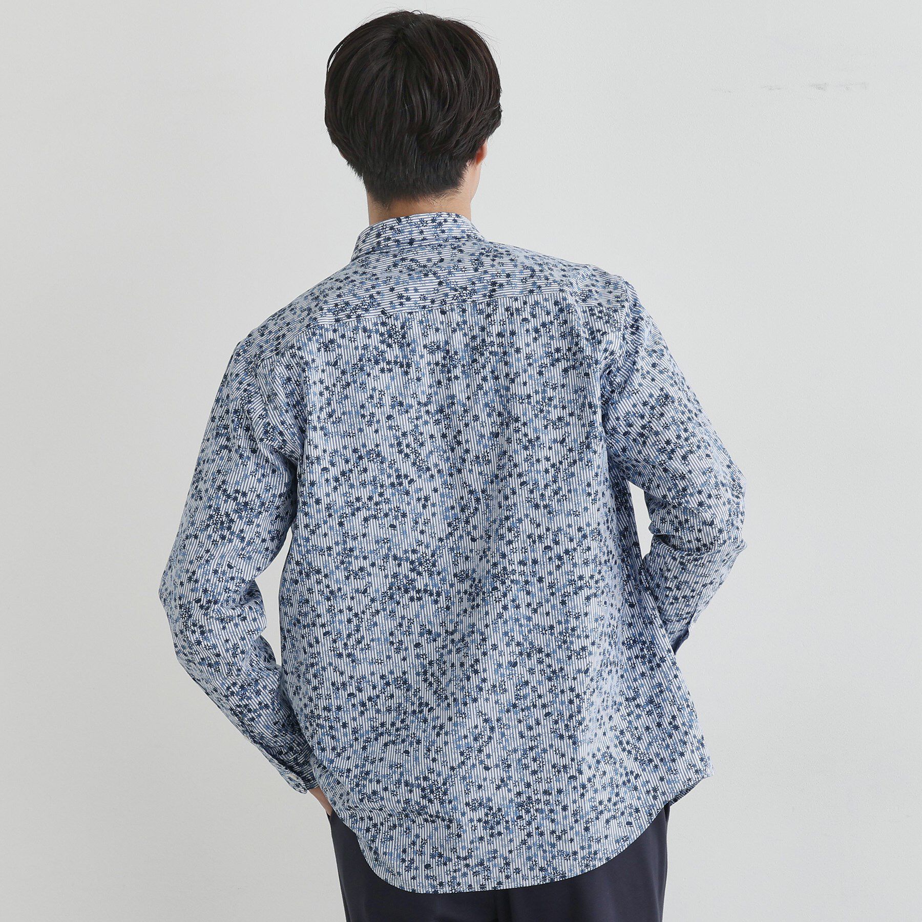 TAKEO KIKUCHI「ストライプ小花 長袖シャツ」|シャツ・ブラウス|