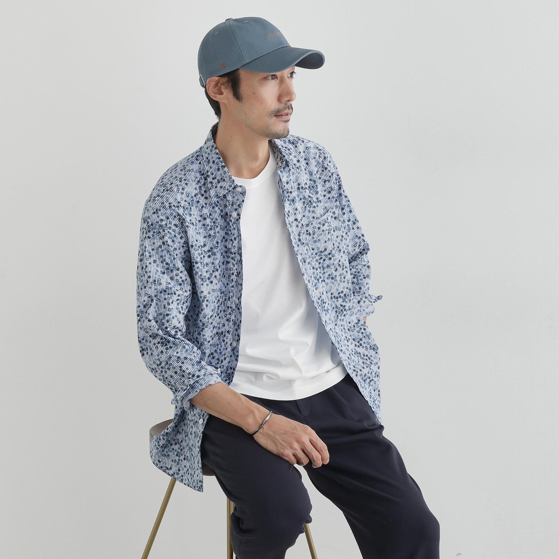 TAKEO KIKUCHI「ストライプ小花 長袖シャツ」|シャツ・ブラウス|