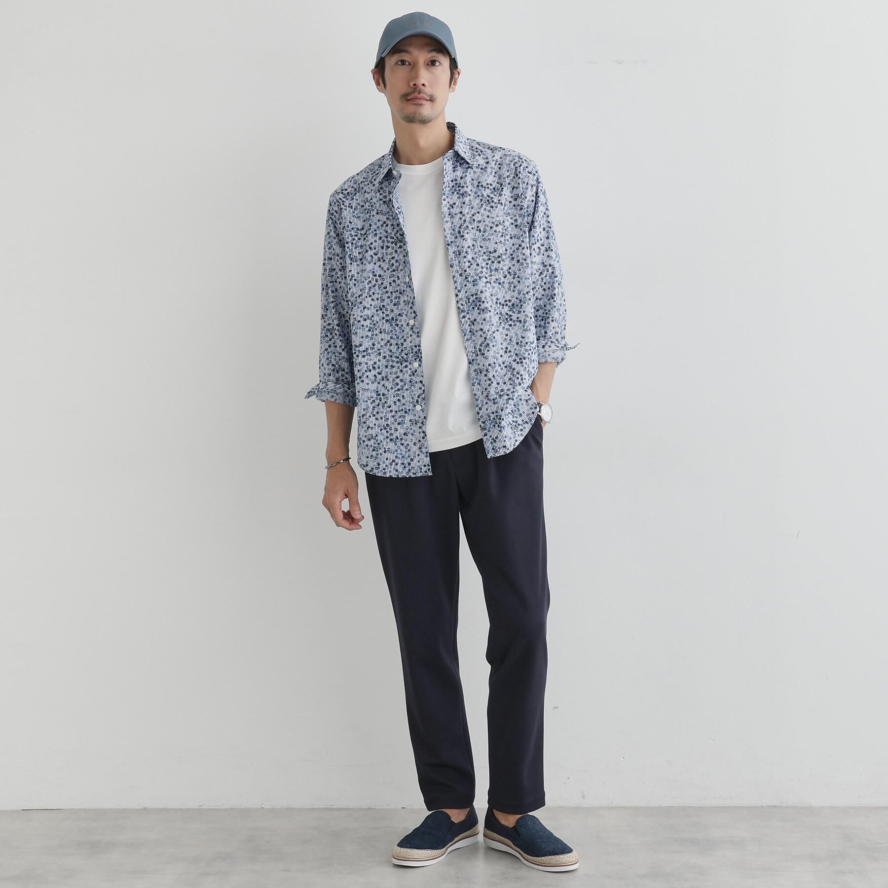 TAKEO KIKUCHI「ストライプ小花 長袖シャツ」|シャツ・ブラウス|