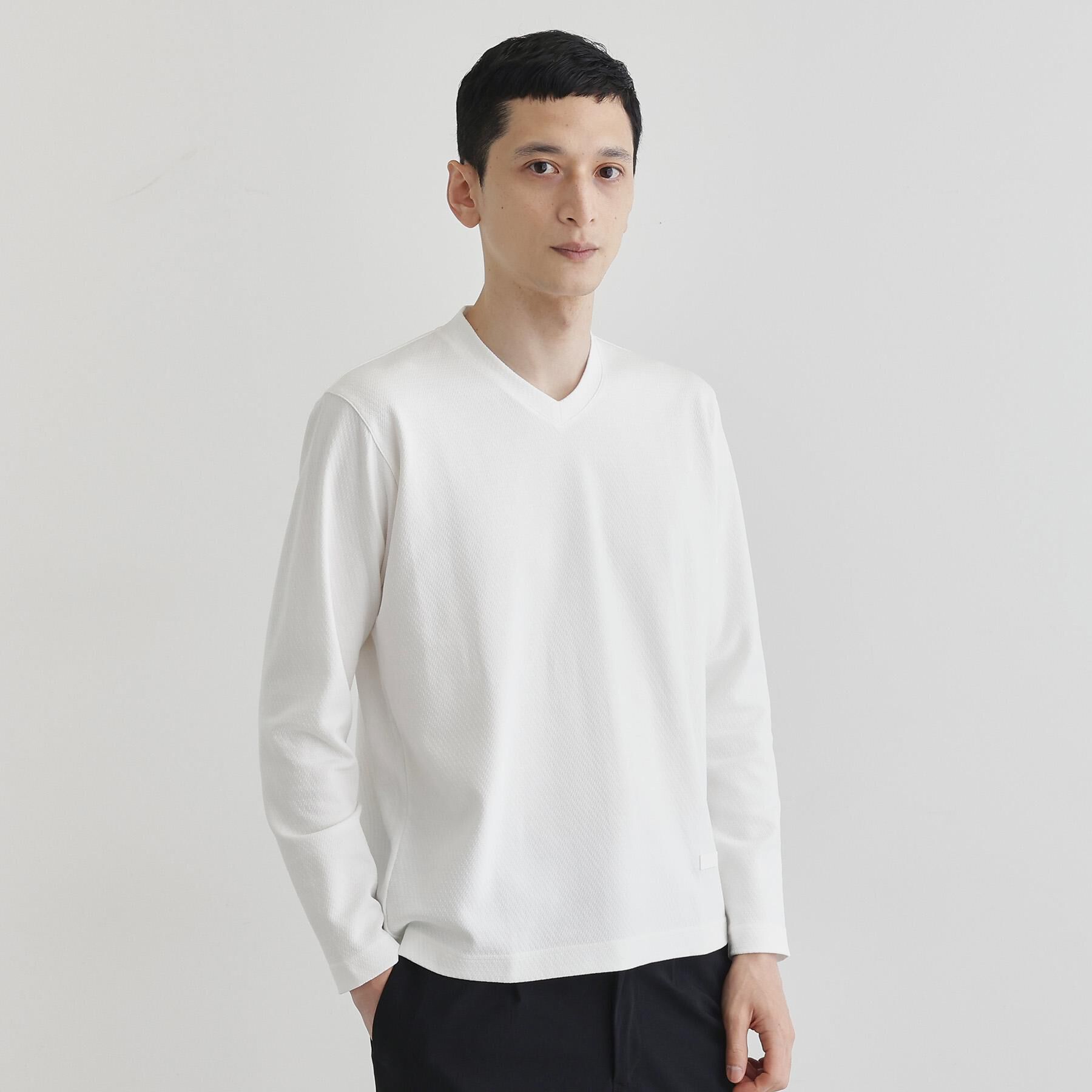 TAKEO KIKUCHI「【尾州織】ブリスタ Vネック カットソー」|Tシャツ・カットソー|