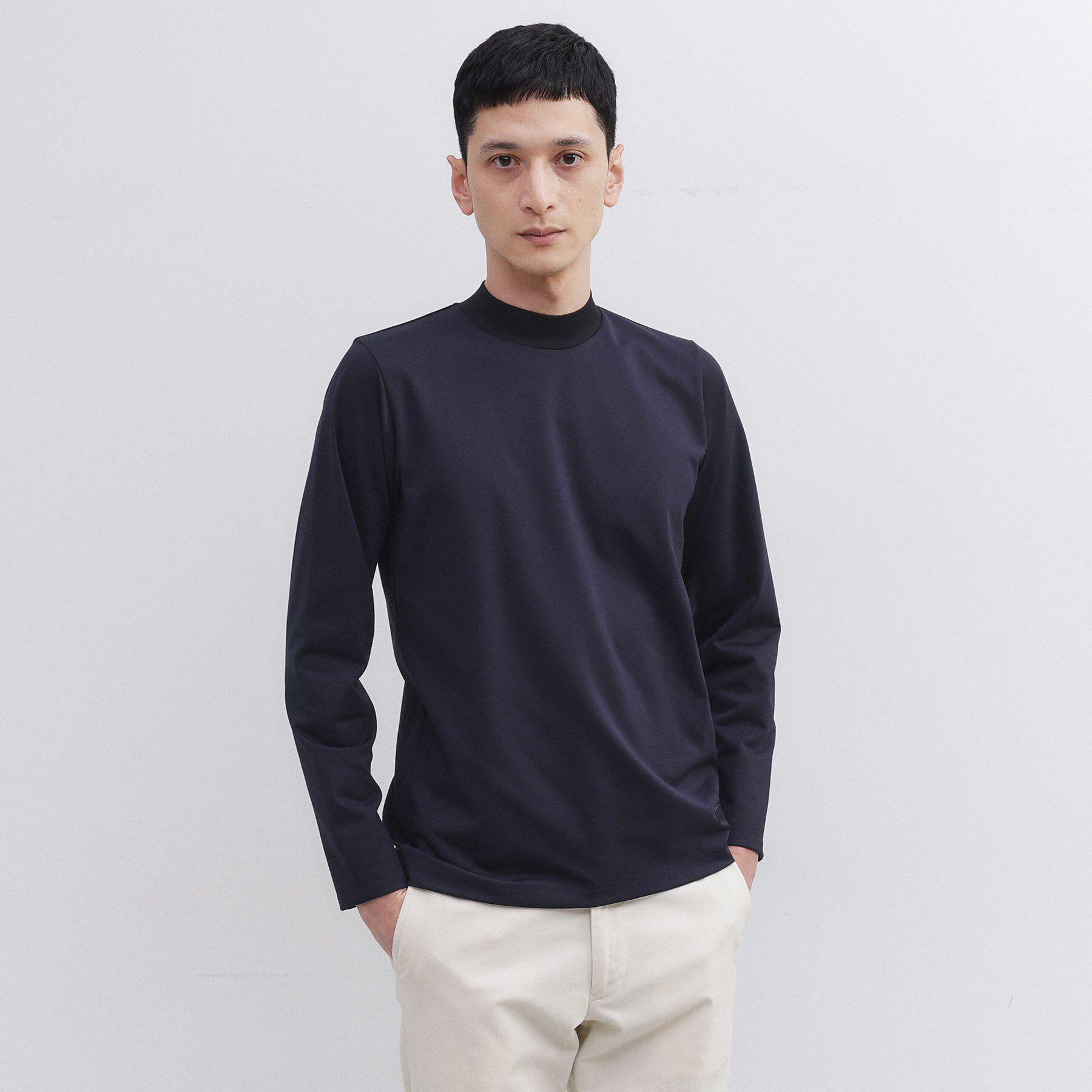 TAKEO KIKUCHI「ハイゲージ モクロディ モックネック」|Tシャツ・カットソー|ネイビー(094)