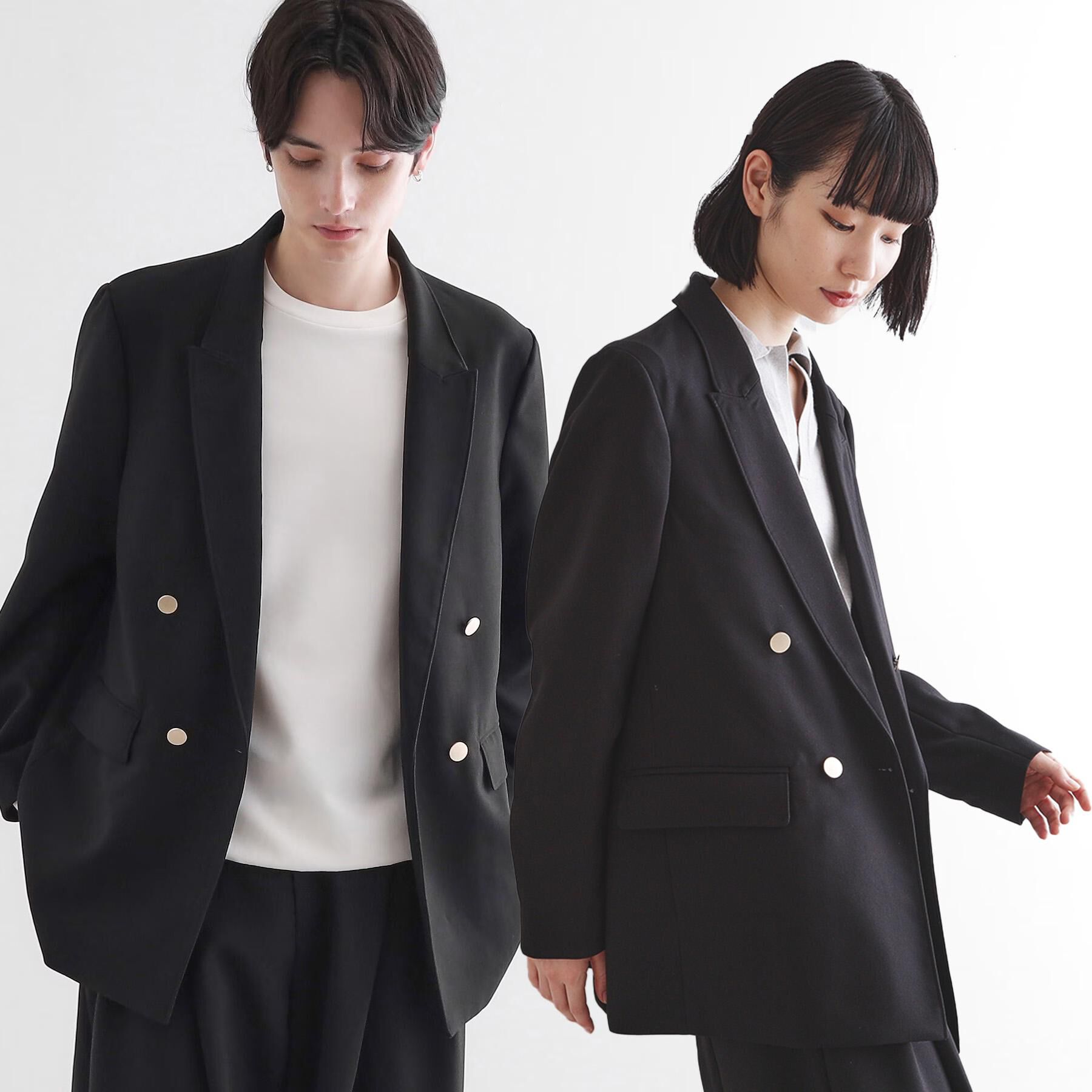 tk.TAKEO KIKUCHI「グランパジャケット」|テーラードジャケット|ブラック(019)