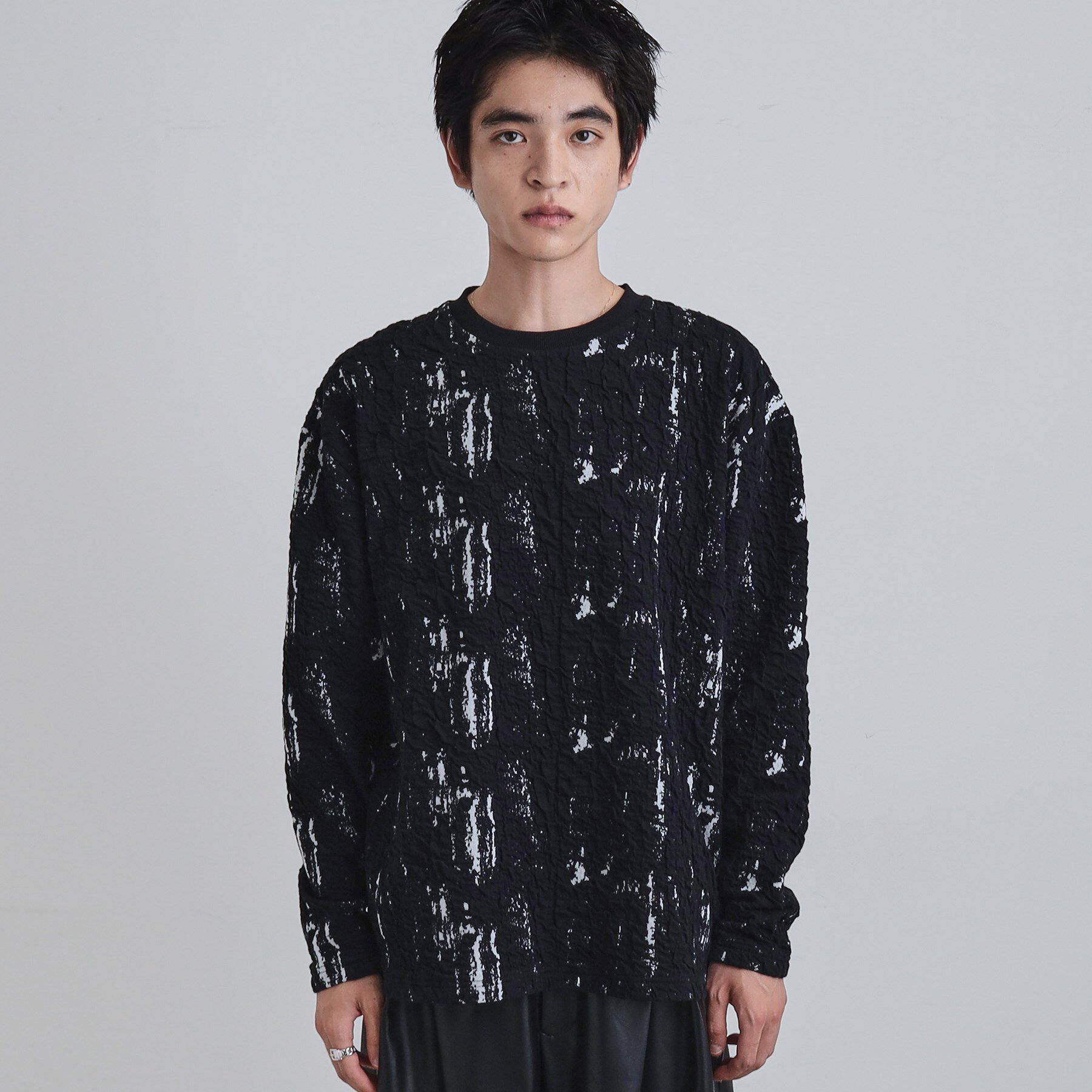 tk.TAKEO KIKUCHI「アブストラクトふくれジャカードプルオーバー」|Tシャツ・カットソー|