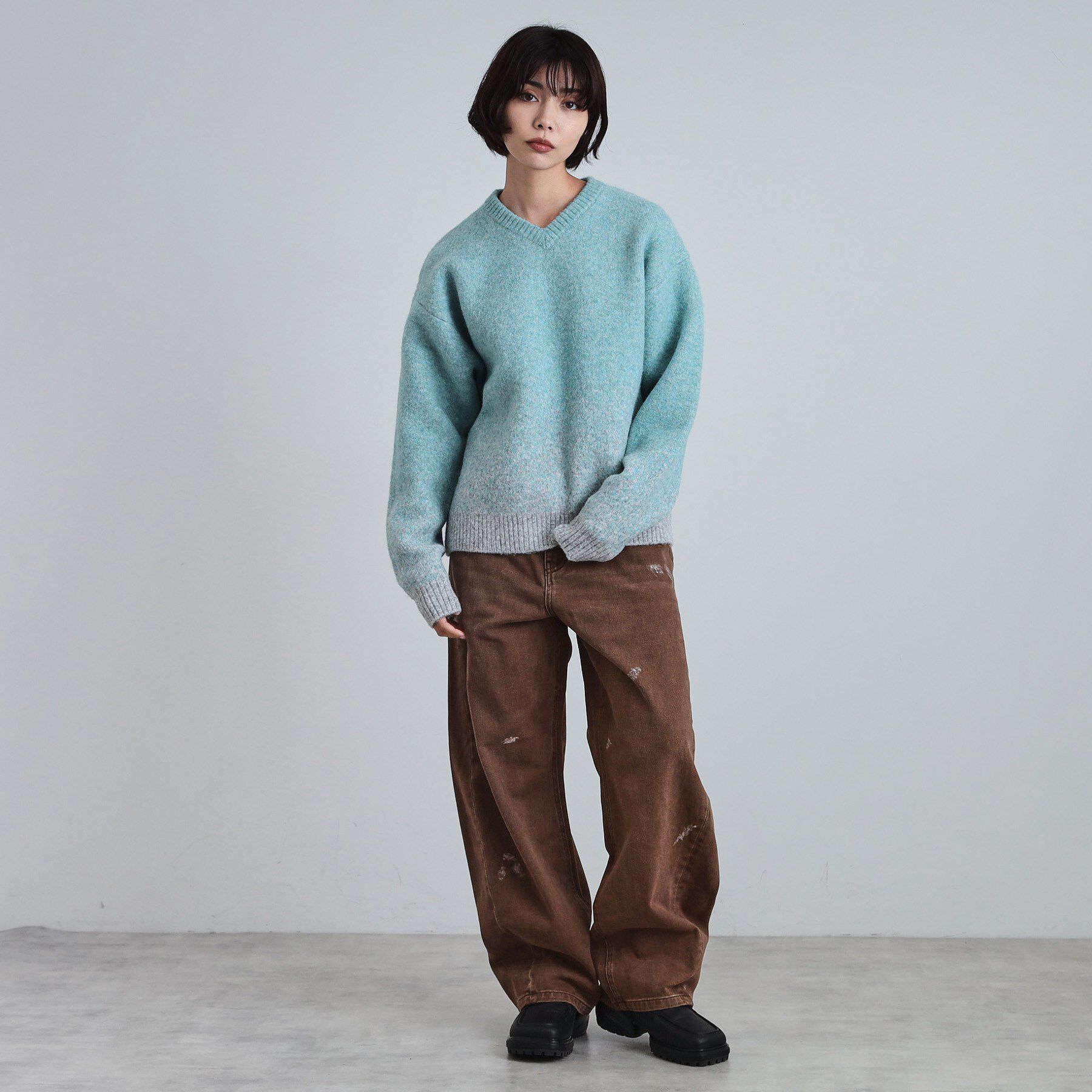 tk.TAKEO KIKUCHI「ミスティーシャギーVネックニット」|ニット・セーター|