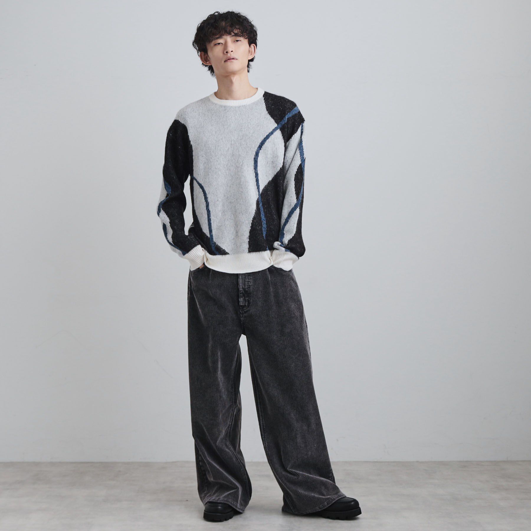 tk.TAKEO KIKUCHI「コンプリケートラインアートプルオーバー」|ニット・セーター|