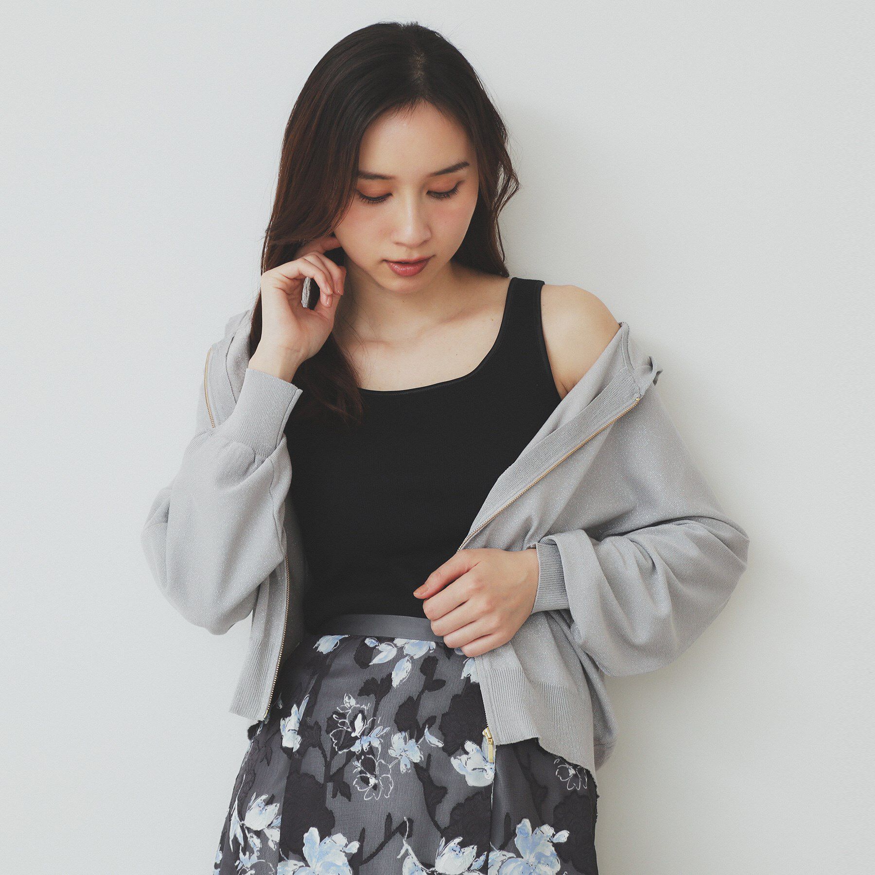 index「前後2WAY サテンパイピングリブタンクトップ【洗濯機洗い可】」|キャミソール|