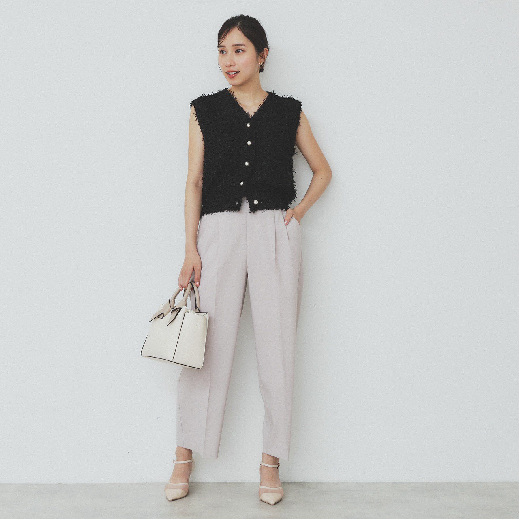 index「《Can Cam掲載》フリンジシャギーコンパクトベスト【洗濯機洗い可】」|ベスト・ジレ|