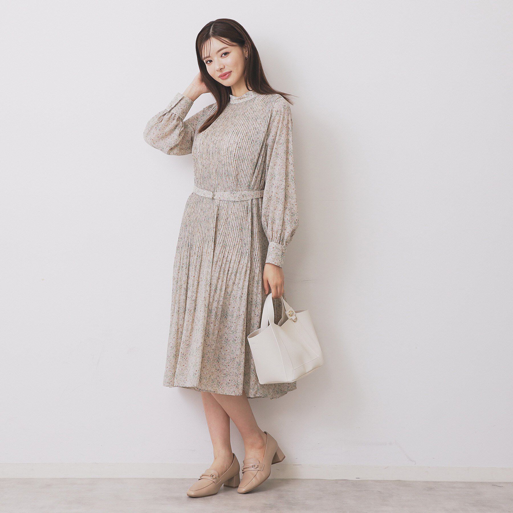 index「《5色展開/S-3Lサイズ》プリーツフレアワンピース【洗濯機OK/防シワ】」|ワンピース|