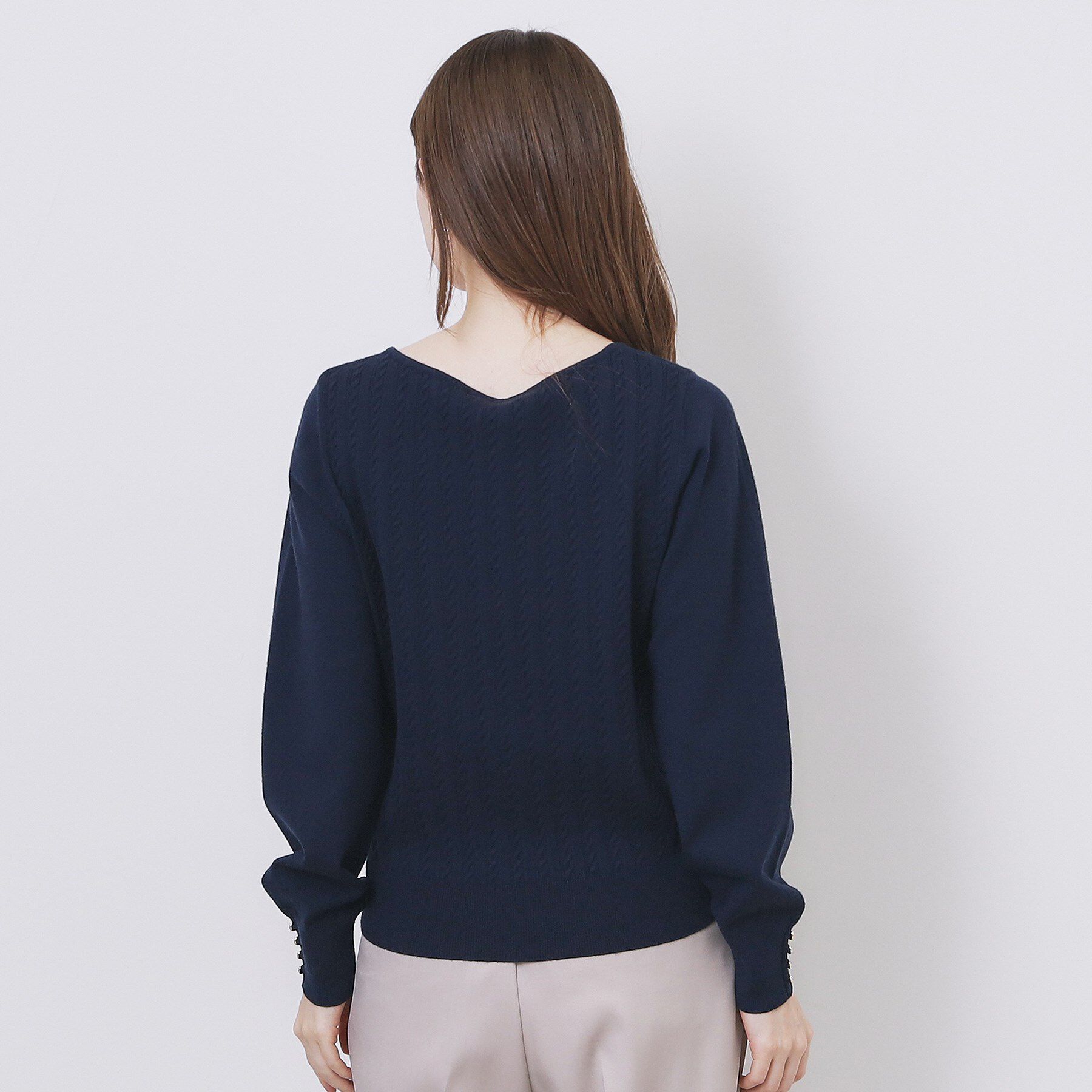 index「ボートネックケーブルニット【洗濯機OK/抗ピル】」|ニット・セーター|