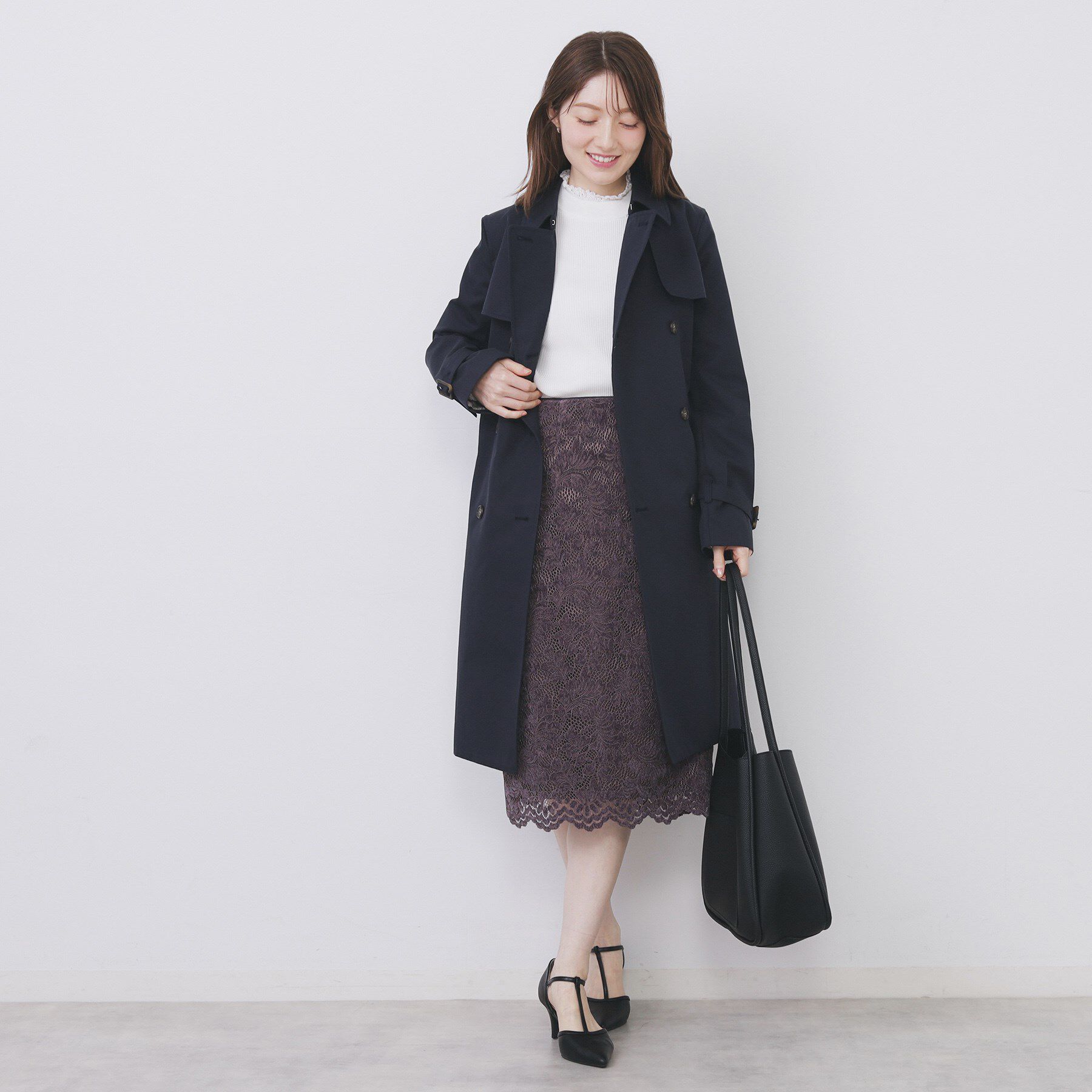 index「コットンレースフリルリブニット【洗濯機OK/抗ピル】」|ニット・セーター|