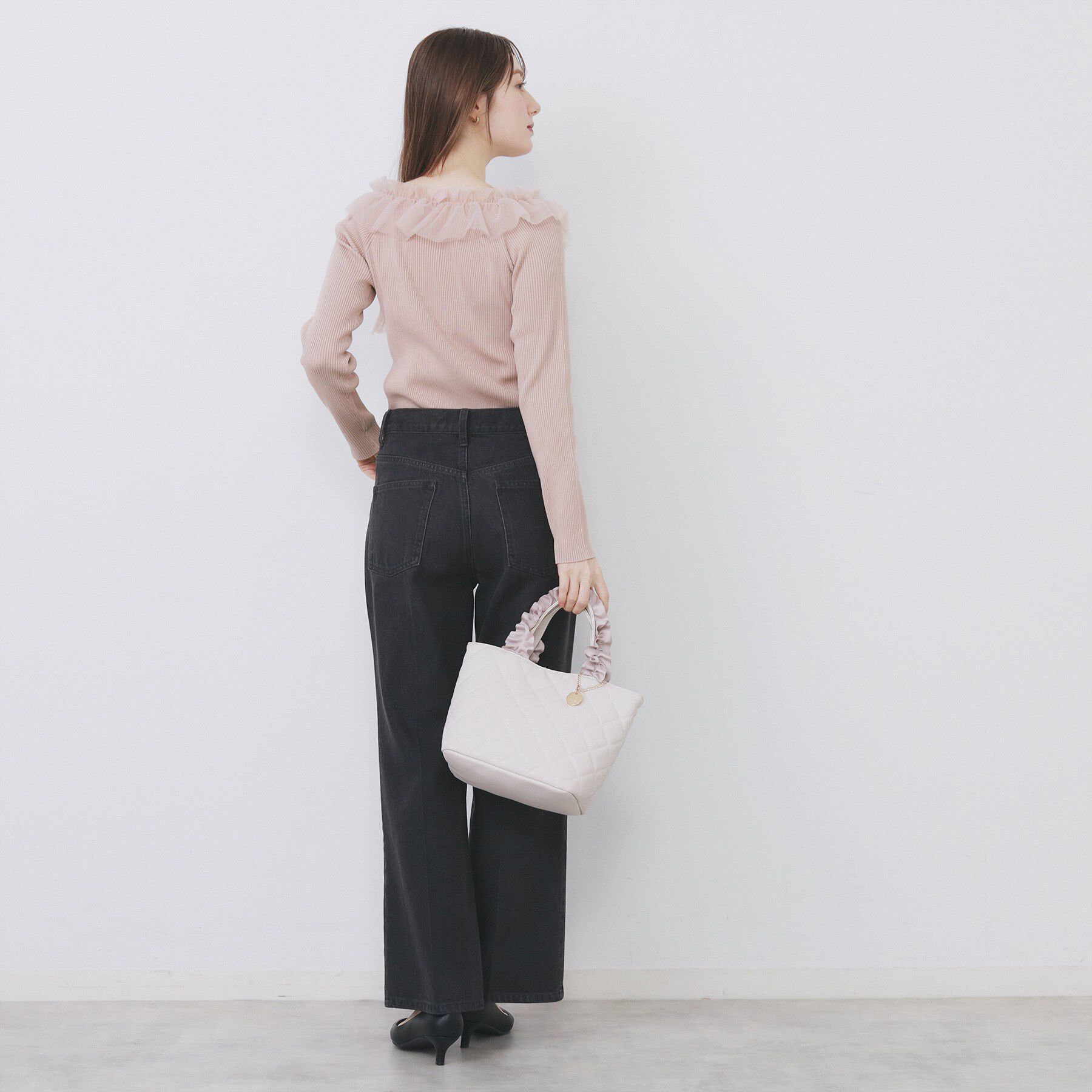 index「クロスチュールフリルリブニット【洗濯機OK/抗ピル】」|ニット・セーター|