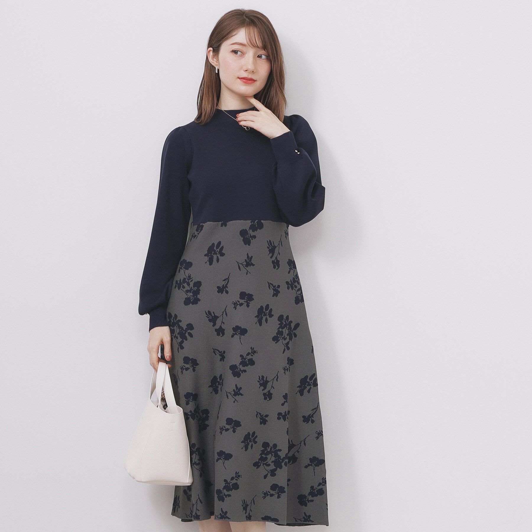 index「ハイネックニットワンピース【洗濯機OK/抗ピル】」|ワンピース|