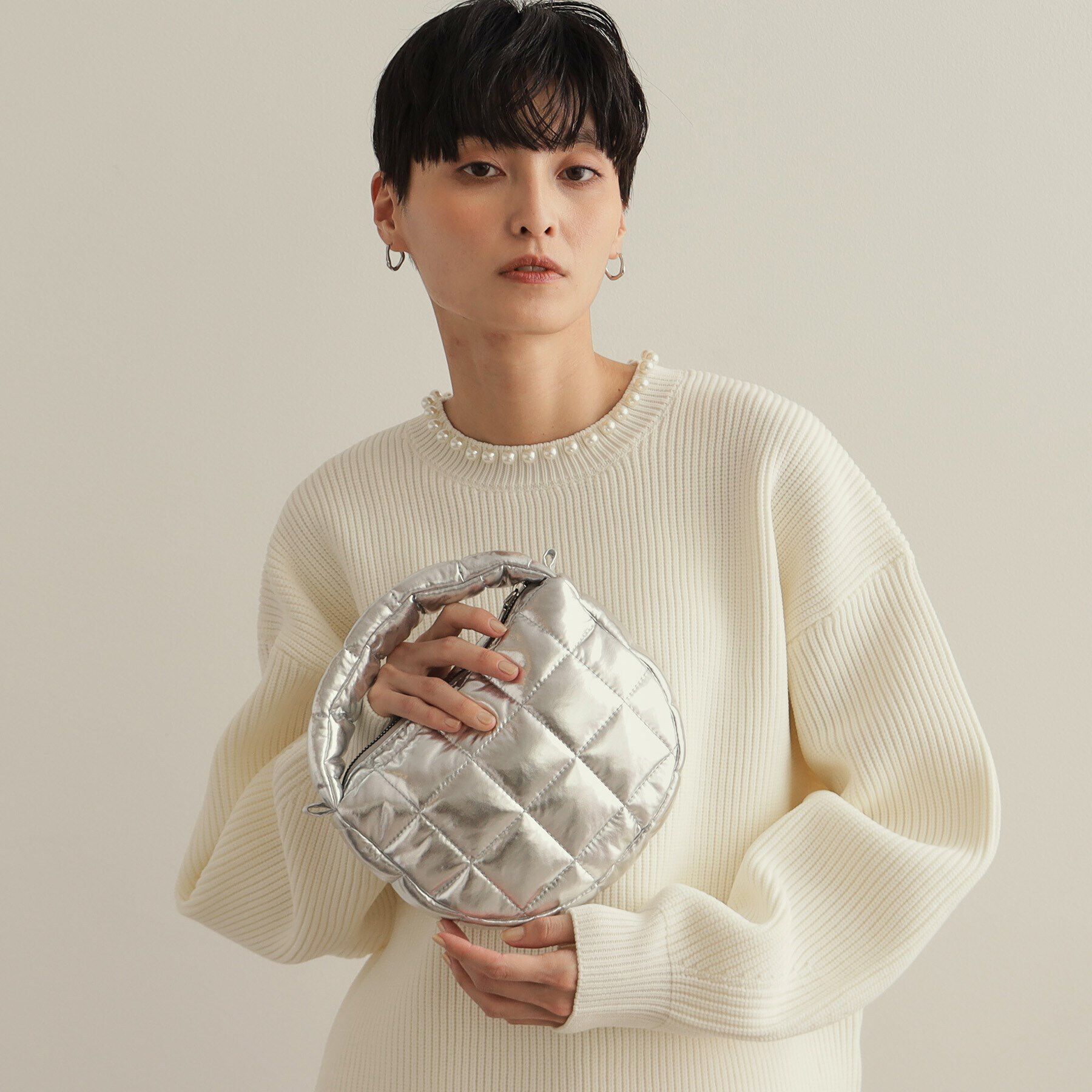 OPAQUE.CLIP「【2WAY】スクエアキルティングシャイニーミニショルダーバッグ」|ショルダー・メッセンジャー|