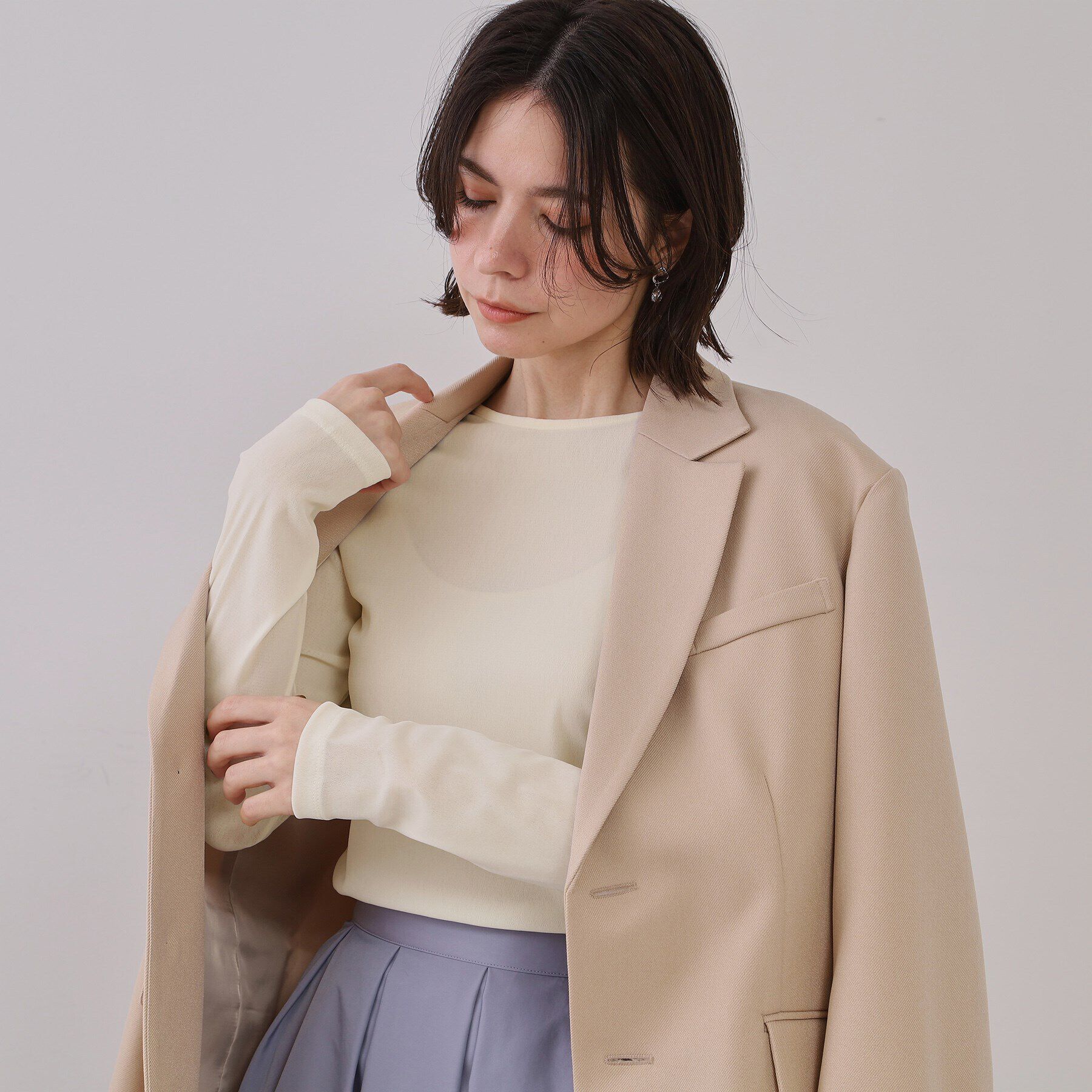 OPAQUE.CLIP「シアーベロアトップス【洗濯機洗い可】」|Tシャツ・カットソー|