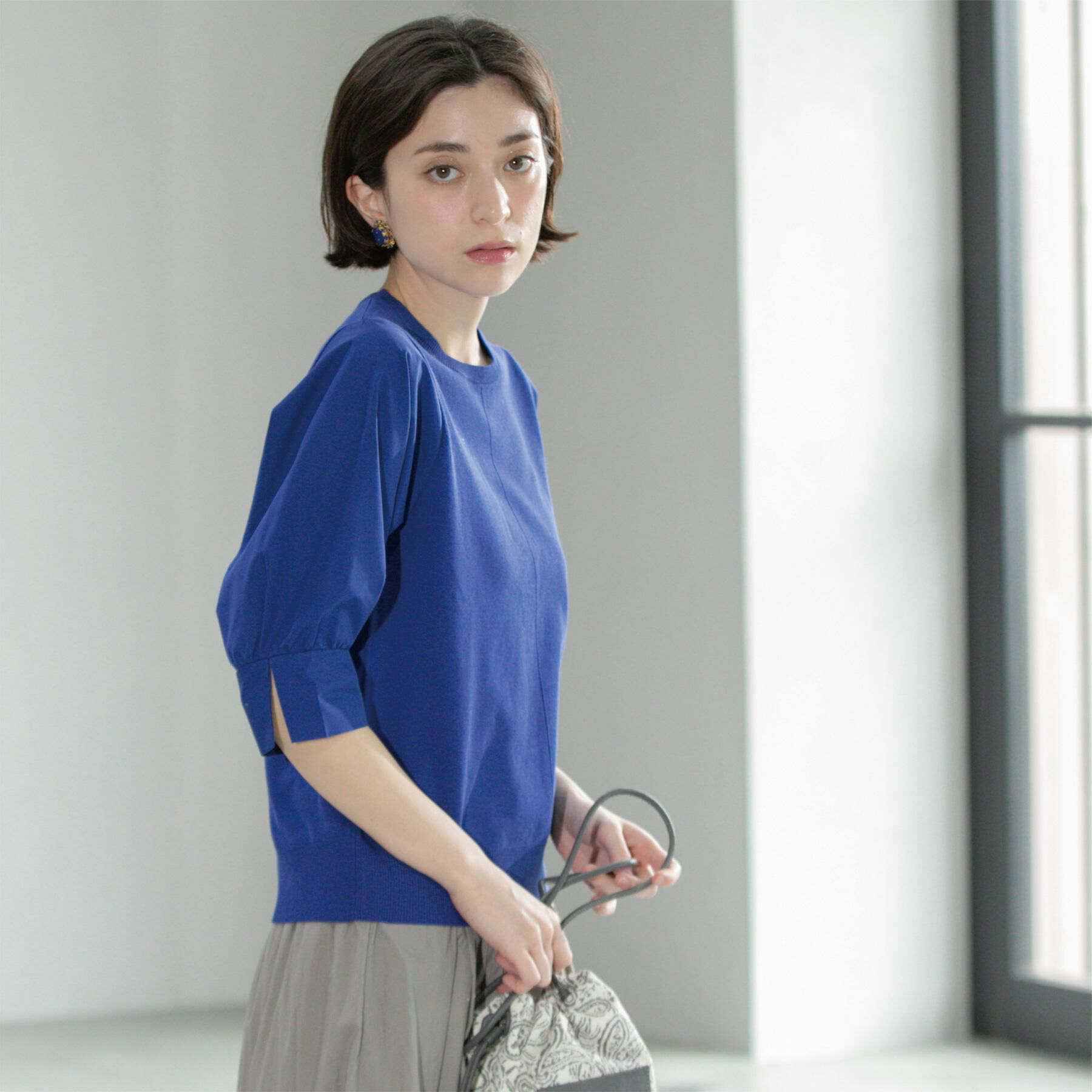 OPAQUE.CLIP「フハクスリーブドッキングニット【洗濯機洗い可】」|ニット・セーター|