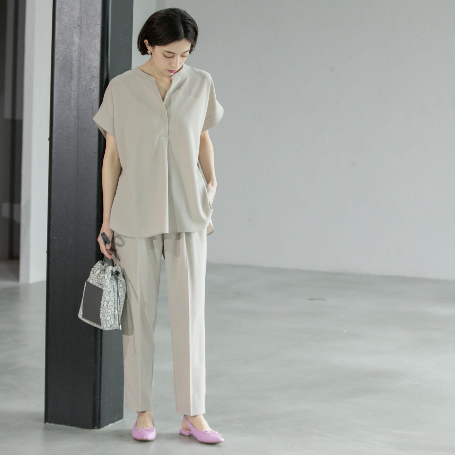 OPAQUE.CLIP「《7色展開/SS-LLサイズ》ストレッチスキッパーブラウス/セットアップ対応【洗濯機洗い可/防シワ】」|シャツ・ブラウス|