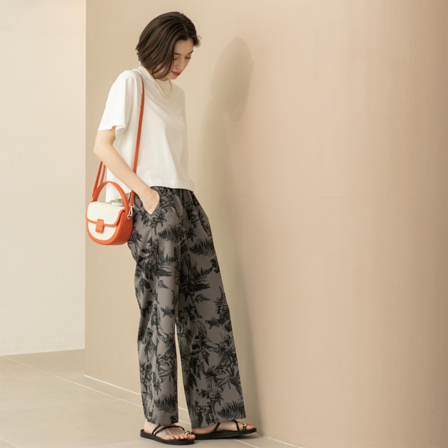 OPAQUE.CLIP「バックフレアショートTシャツ【洗濯機洗い可】」|Tシャツ・カットソー|