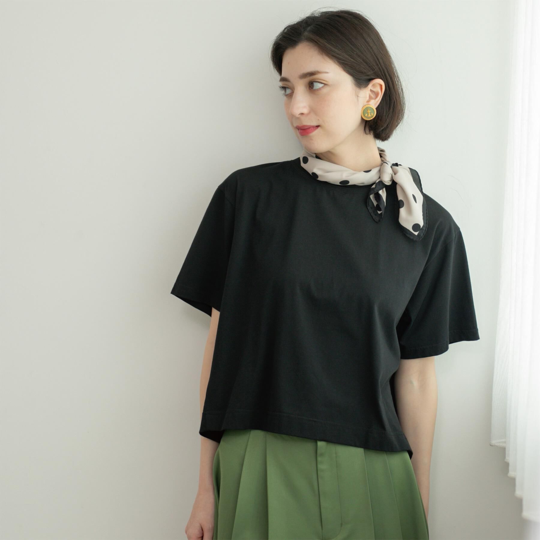 OPAQUE.CLIP「バックフレアショートTシャツ【洗濯機洗い可】」|Tシャツ・カットソー|