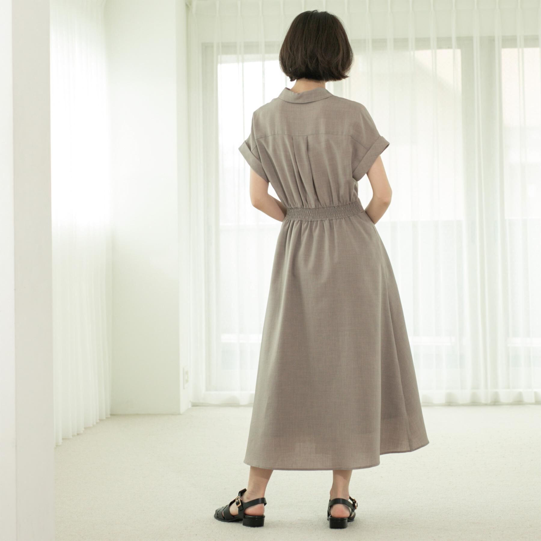 OPAQUE.CLIP「リネンライクシャツワンピース【洗濯機洗い可/吸水速乾/接触冷感】」|ワンピース|
