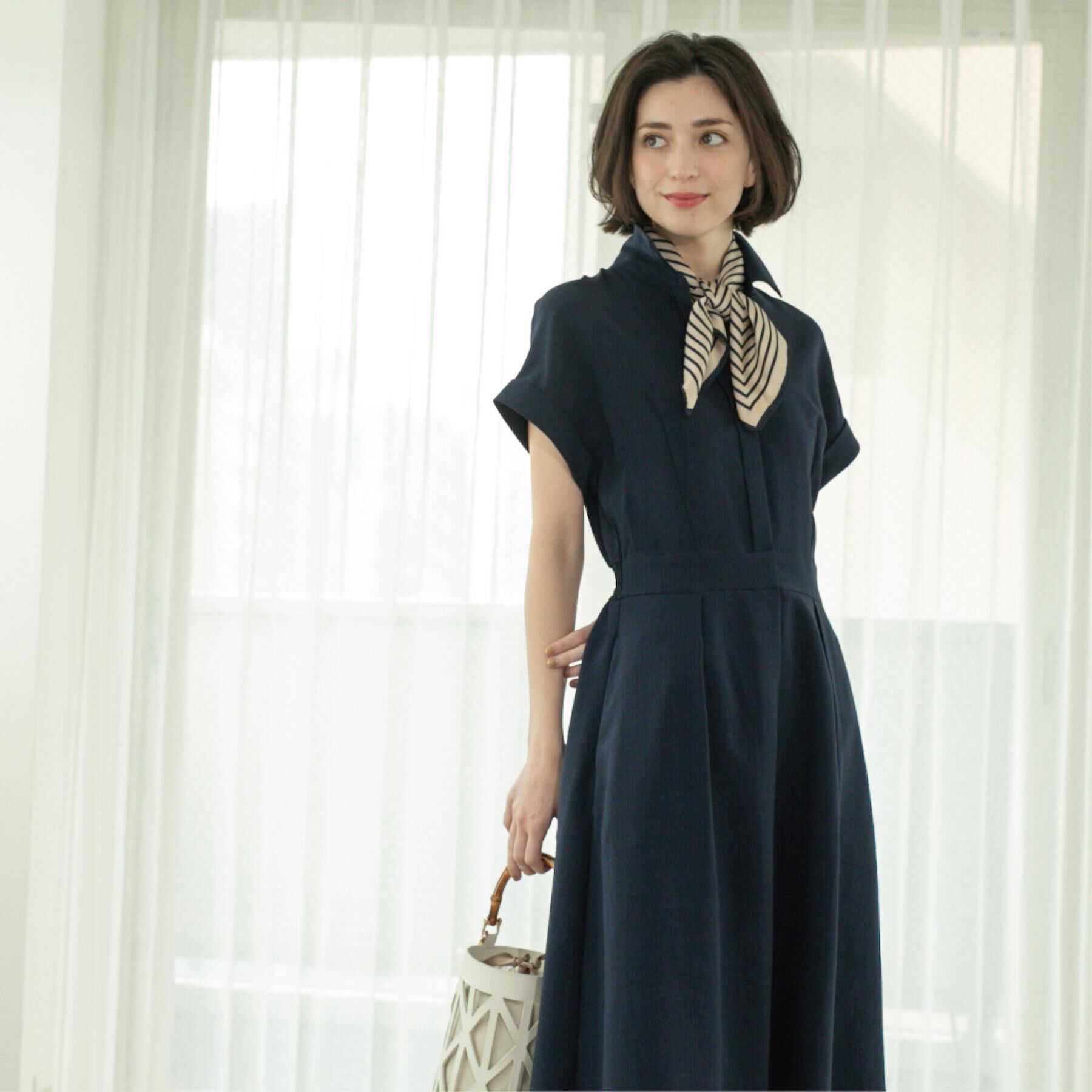 OPAQUE.CLIP「リネンライクシャツワンピース【洗濯機洗い可/吸水速乾/接触冷感】」|ワンピース|