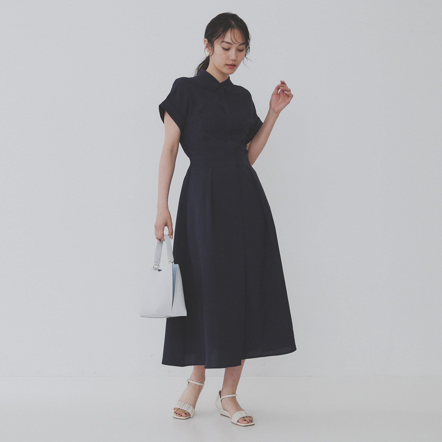 OPAQUE.CLIP「リネンライクシャツワンピース【洗濯機洗い可/吸水速乾/接触冷感】」|ワンピース|