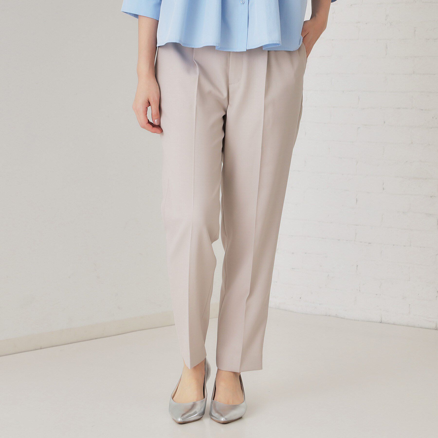 OPAQUE.CLIP「ストレッチリネンライクテーパードパンツ/セットアップ対応可【洗濯機洗い可/防シワ】」|その他|