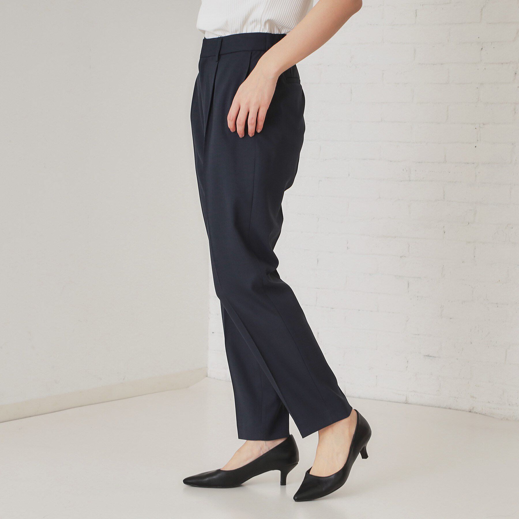 OPAQUE.CLIP「ストレッチリネンライクテーパードパンツ/セットアップ対応可【洗濯機洗い可/防シワ】」|その他|