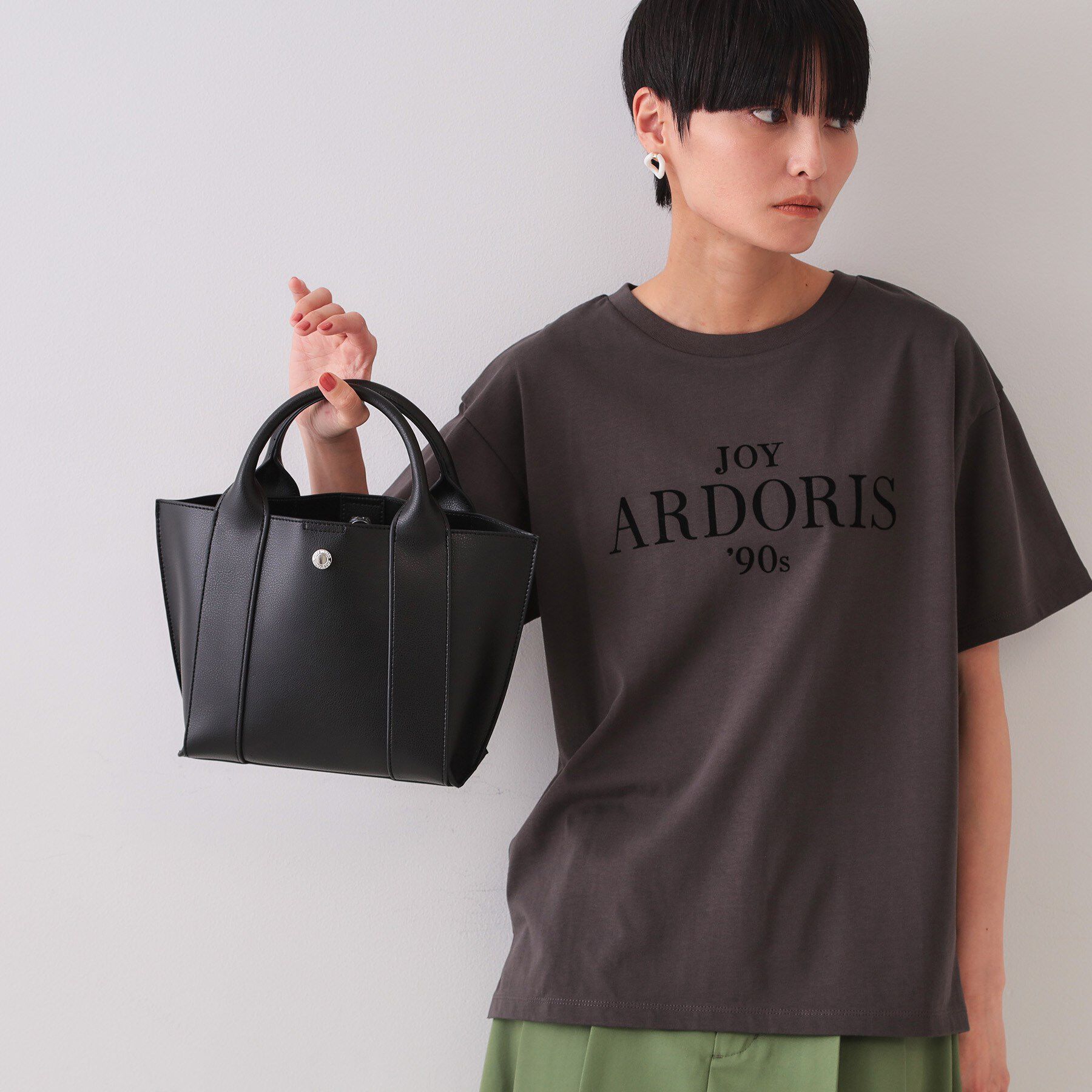 OPAQUE.CLIP「【2WAY】スムース合皮ミドルトートバッグ」|トートバッグ|