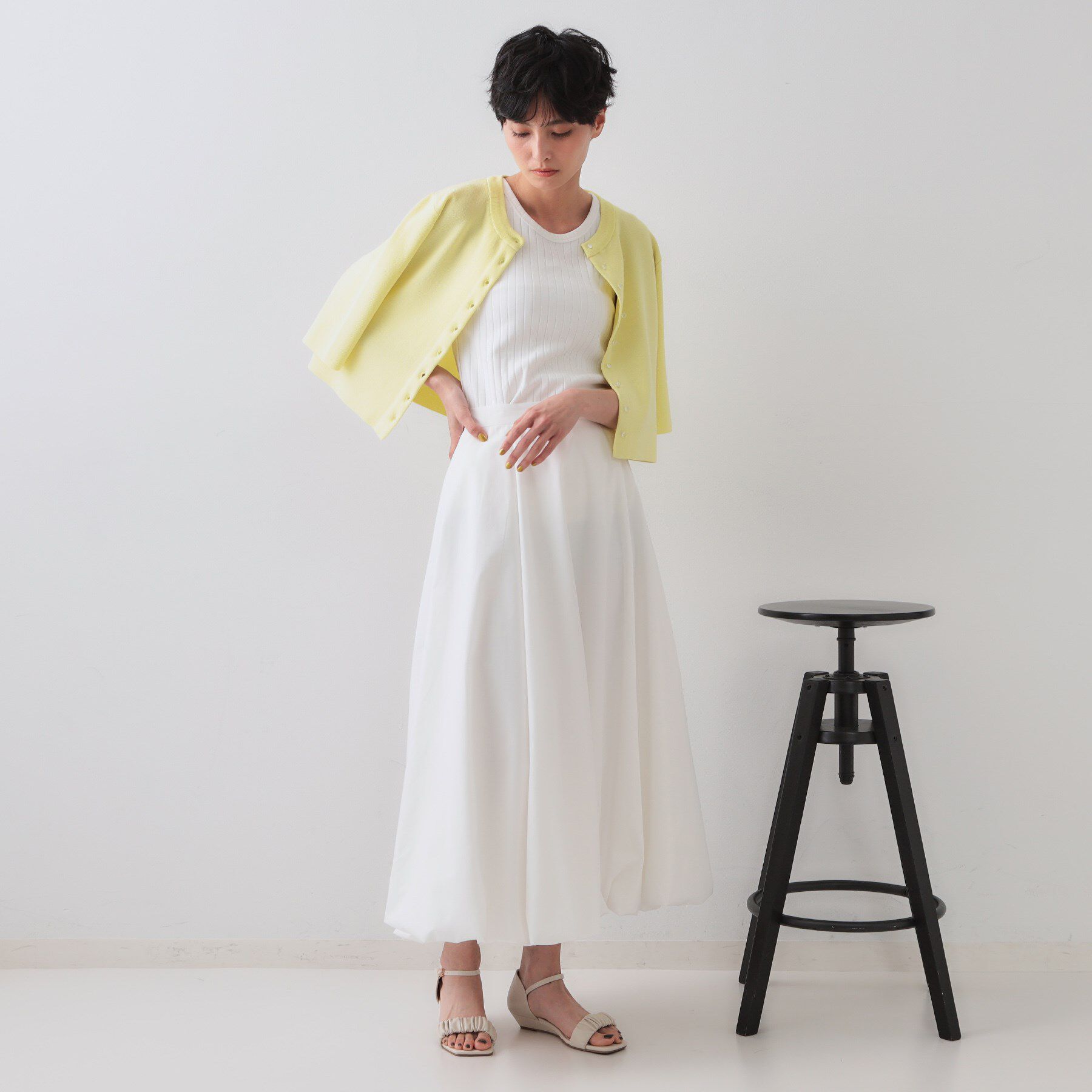 OPAQUE.CLIP「ワイドリブタンクトップ【洗濯機洗い可】」|キャミソール|