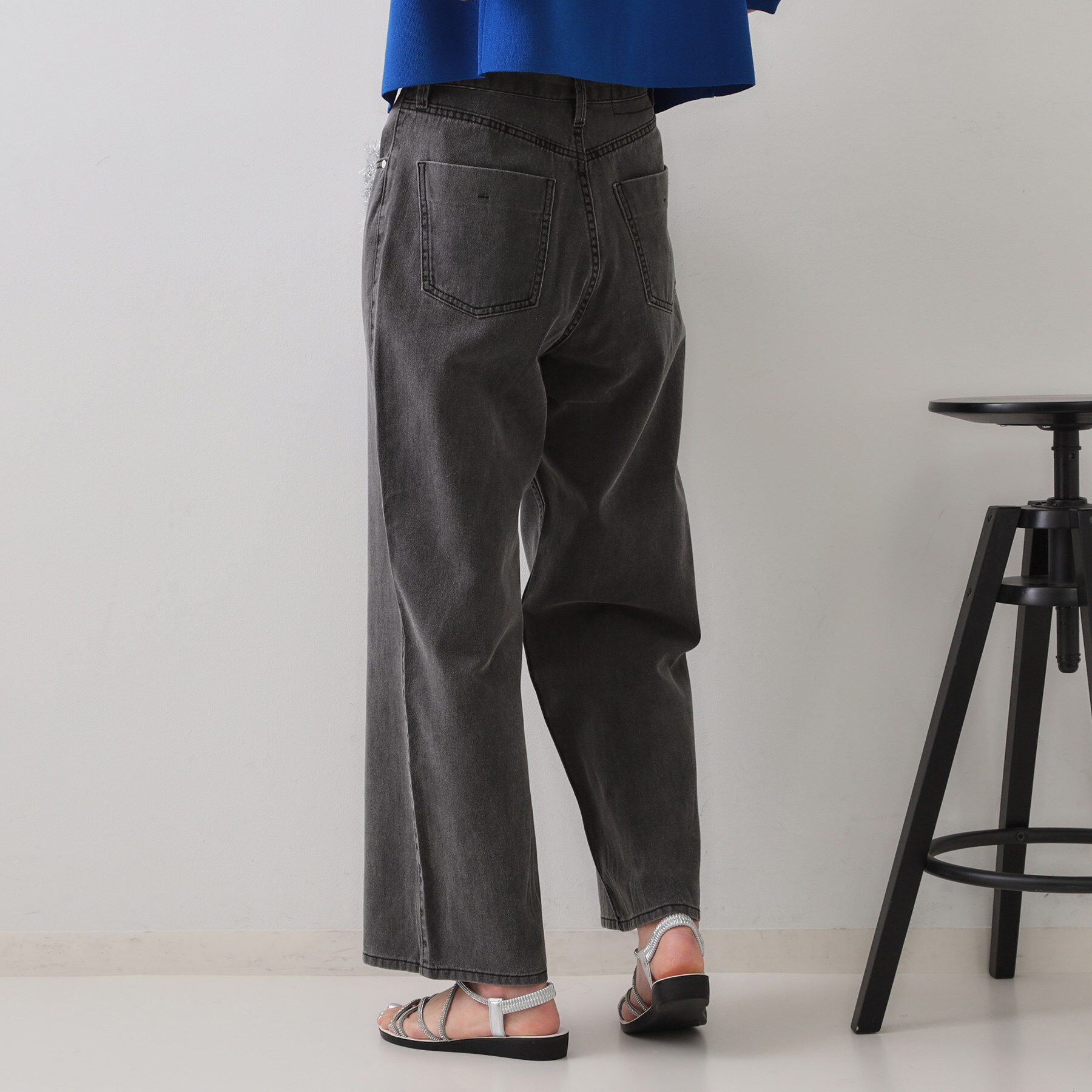 OPAQUE.CLIP「ワイドストレートカラーデニム【洗濯機洗い可】」|デニム|