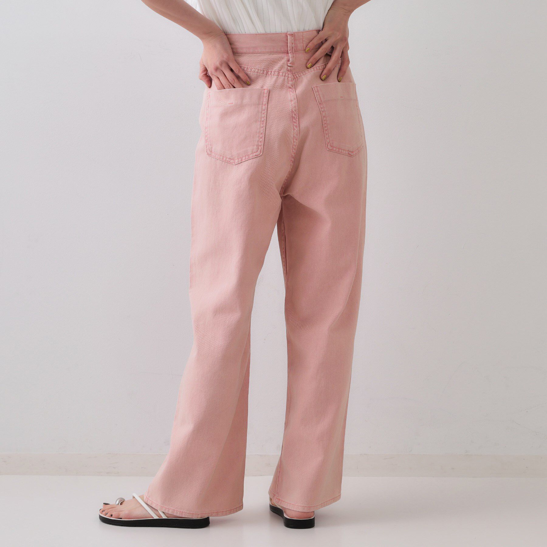 OPAQUE.CLIP「ワイドストレートカラーデニム【洗濯機洗い可】」|デニム|