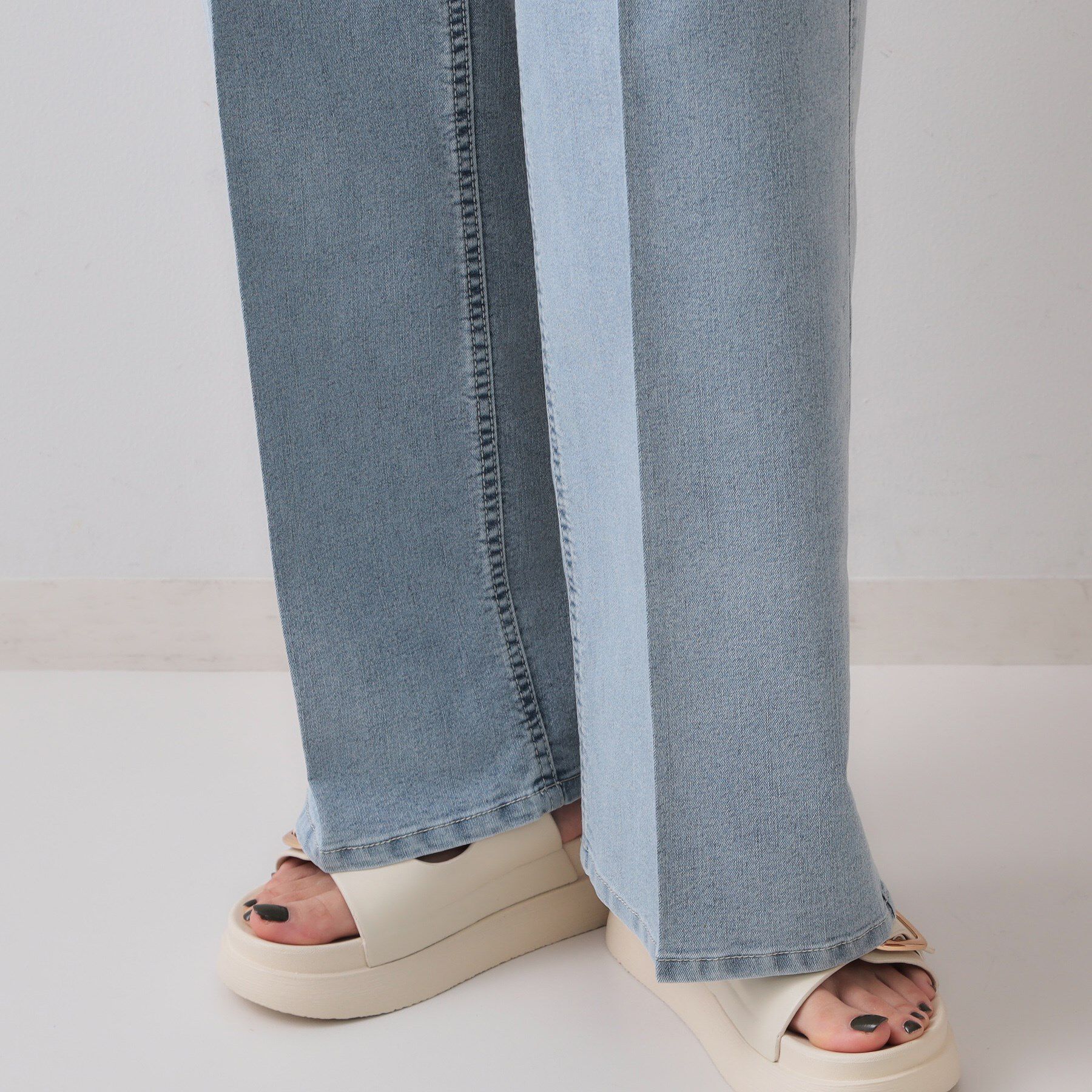 OPAQUE.CLIP「ストレッチライトオンスワイドデニム【洗濯機洗い可】」|デニム|