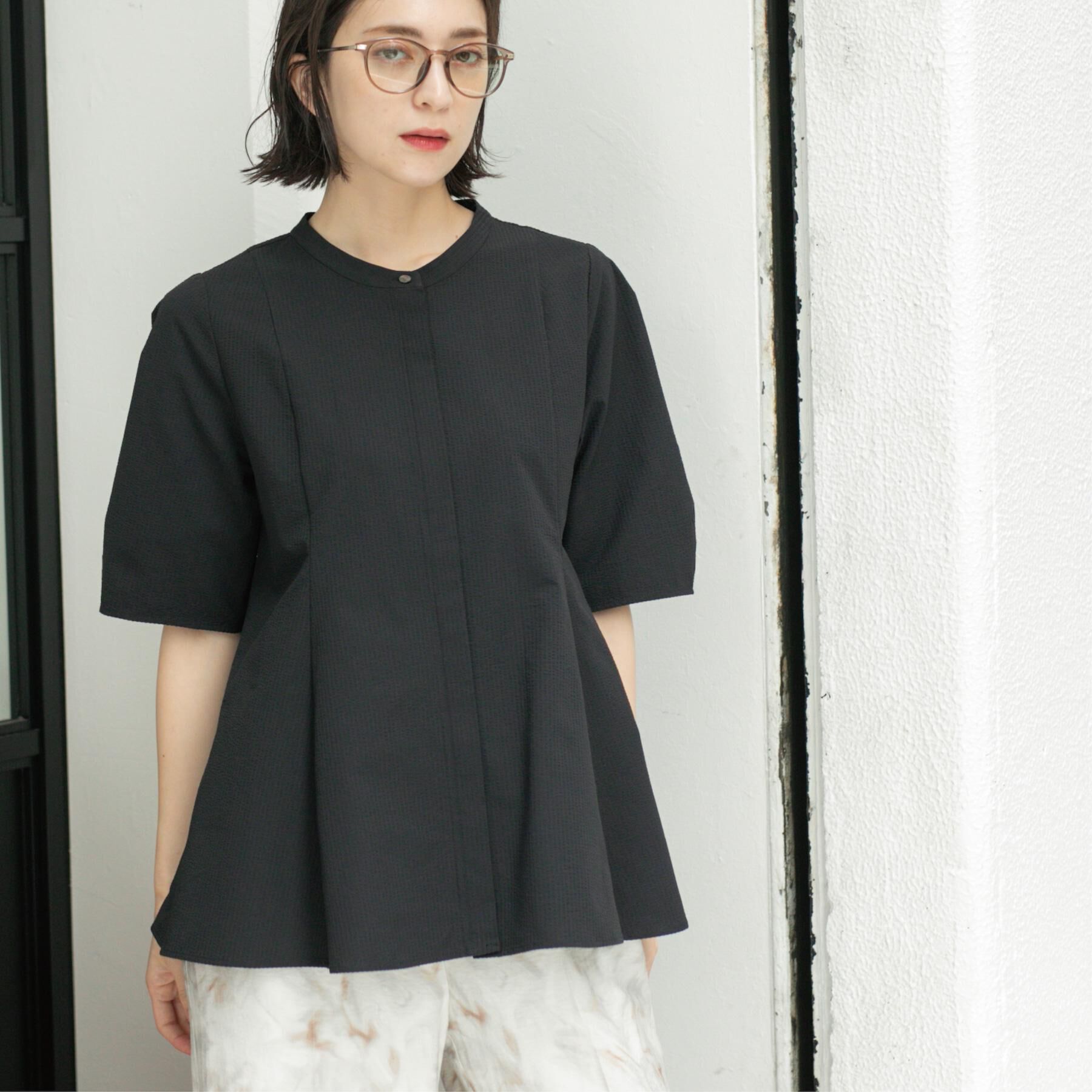 OPAQUE.CLIP「サッカーストライプペプラムブラウス【吸水速乾/イージーアイロン/洗濯機洗い可】」|シャツ・ブラウス|