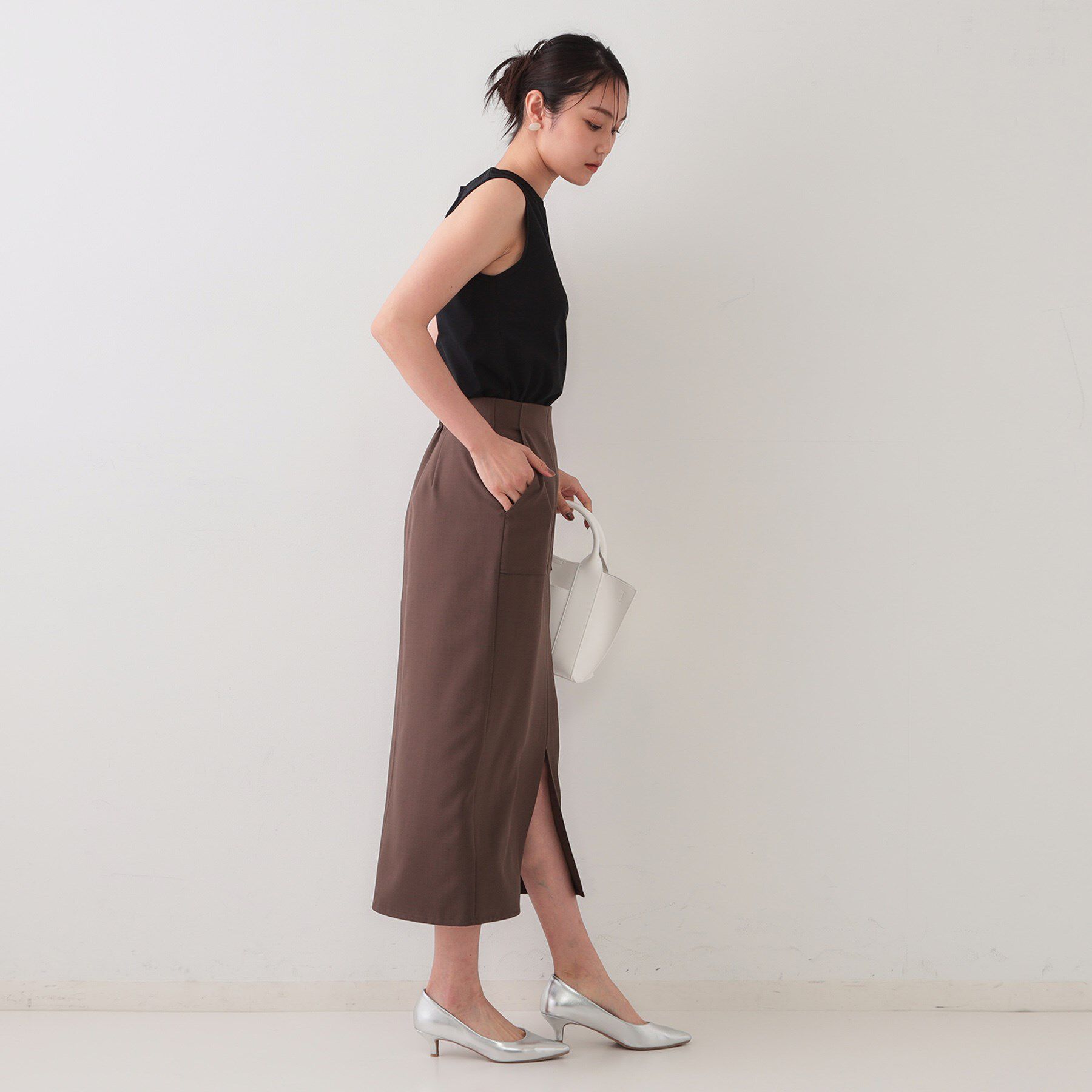 OPAQUE.CLIP「《5色展開》ベーシックノースリーブトップス【接触冷感/洗濯機洗い可】」|キャミソール|