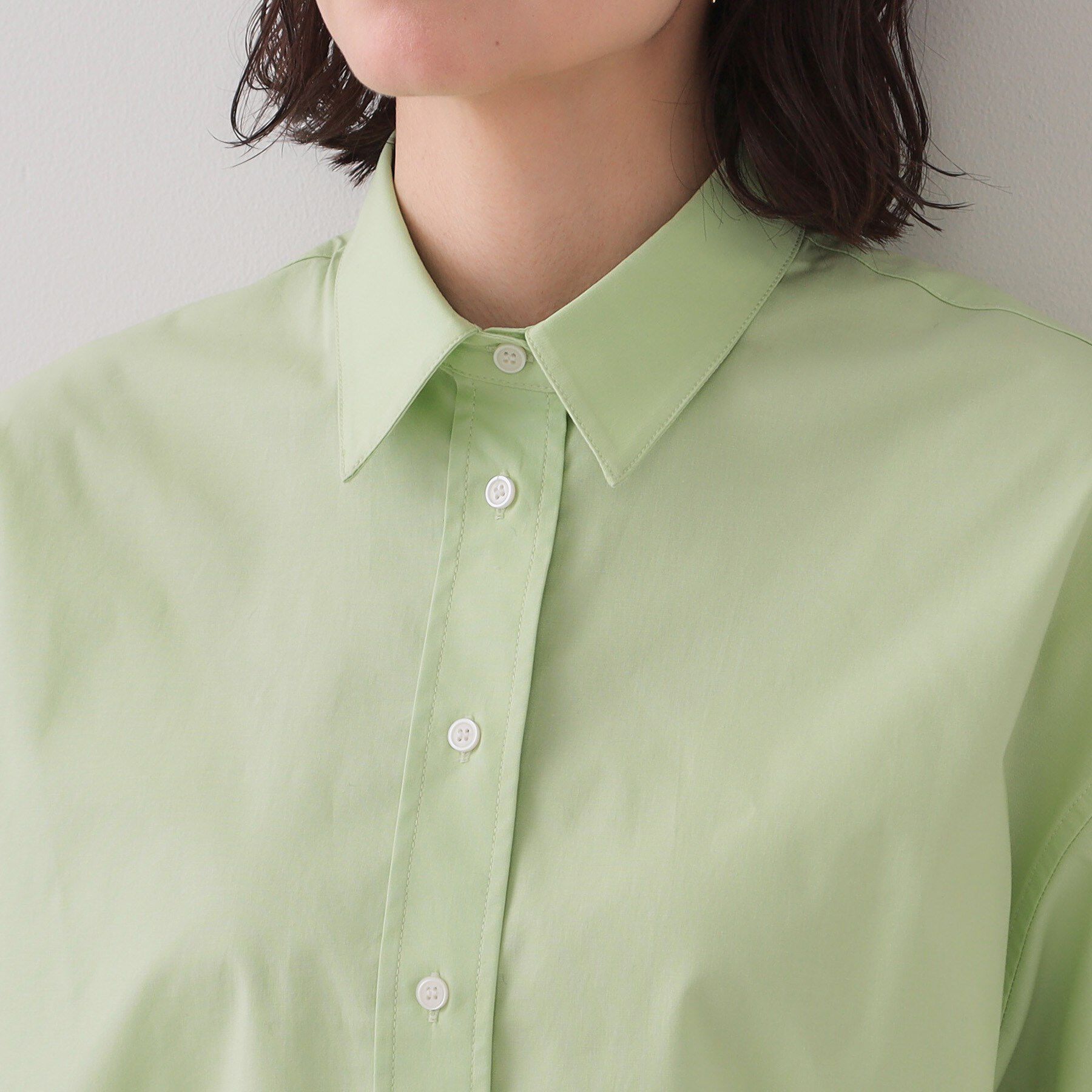 OPAQUE.CLIP「クロップドハーフスリーブシャツ【洗濯機洗い可】」|シャツ・ブラウス|