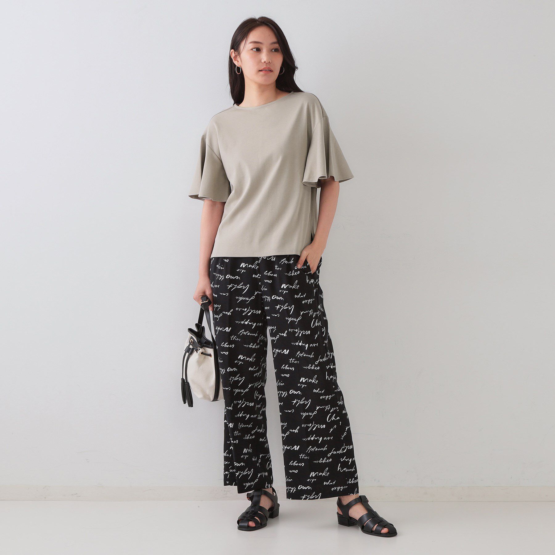 OPAQUE.CLIP「《S-LLサイズ》フレアスリーブカッソー【UV/接触冷感/洗濯機洗い可】」|Tシャツ・カットソー|