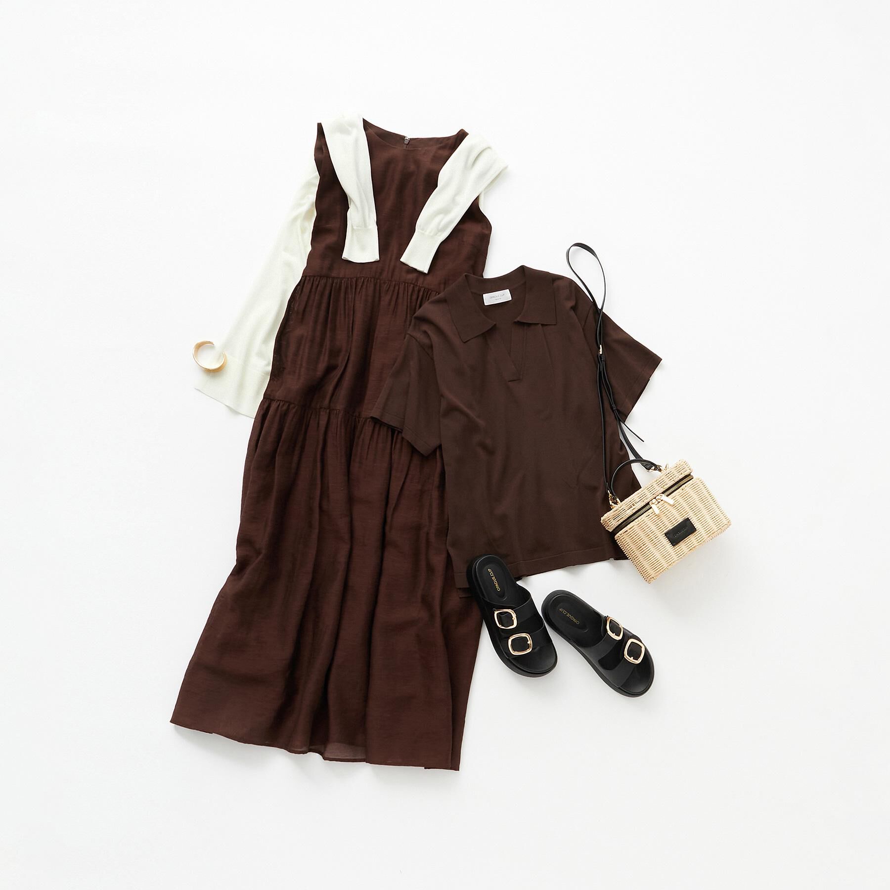 OPAQUE.CLIP「【軽量】ゴールドバックルフットベッドサンダル」|サンダル|