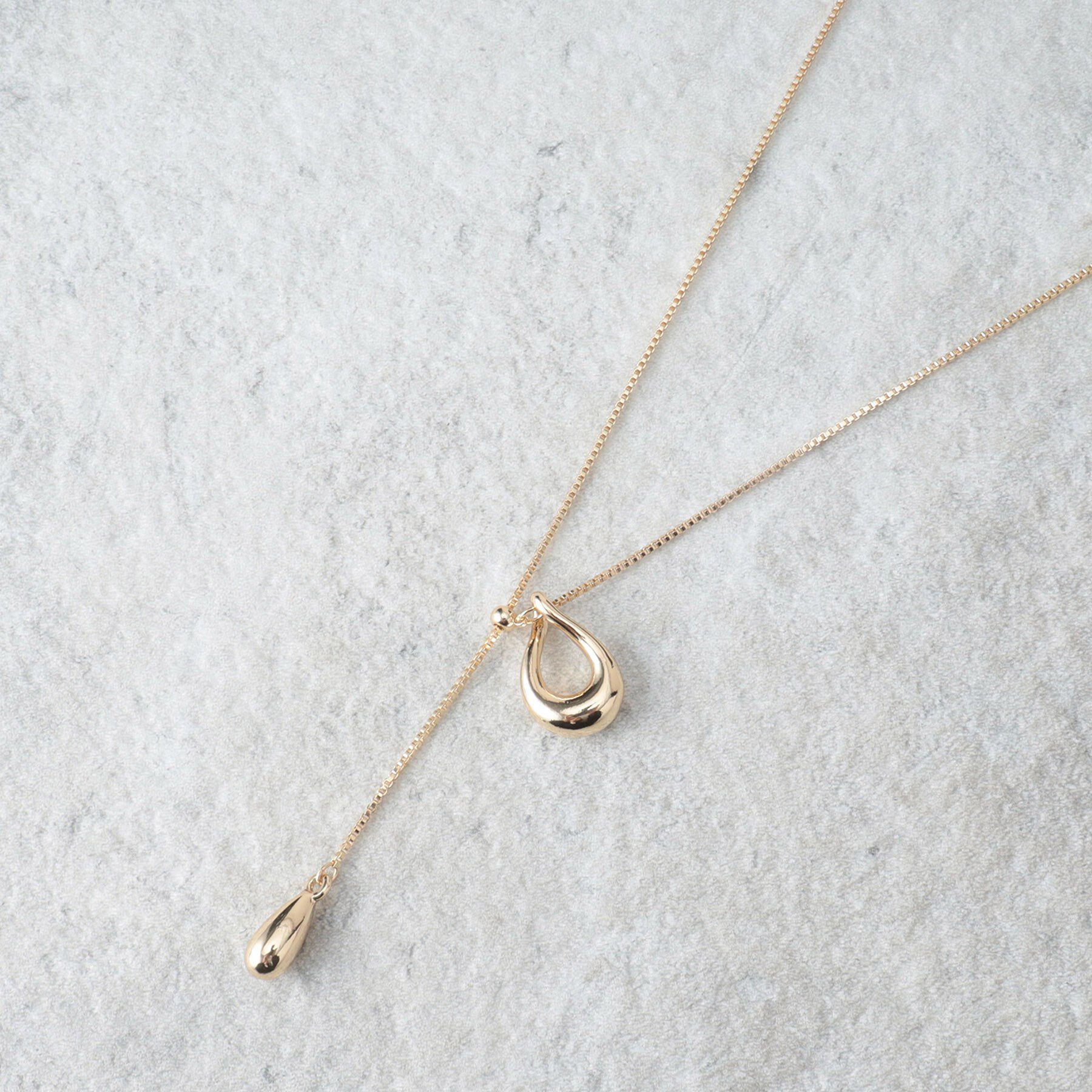 OPAQUE.CLIP「【2WAY】Y字しずくメタルネックレス」|ネックレス|