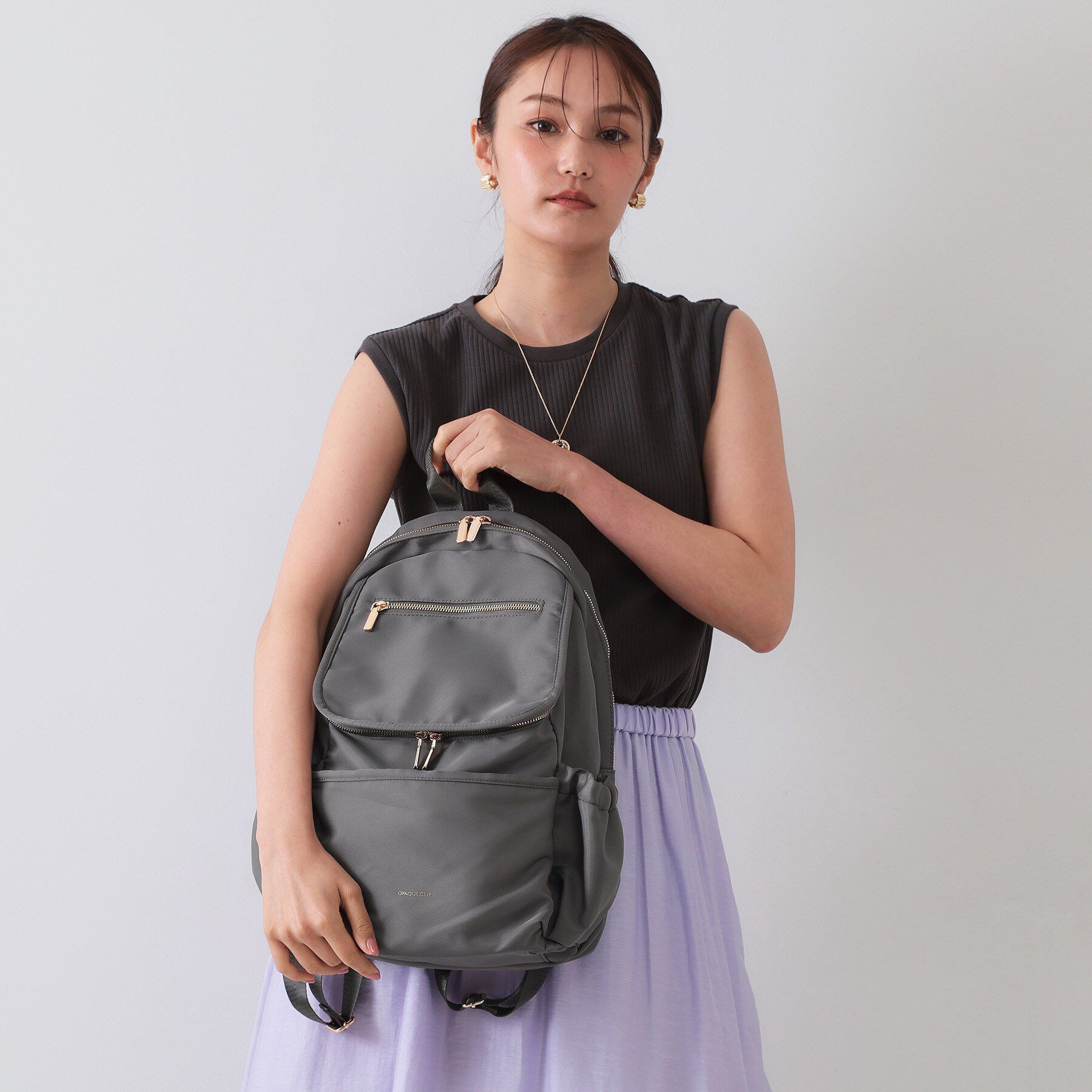 OPAQUE.CLIP「【撥水加工/多ポケット/A4サイズ対応】マルチファンクションツイルリュックサック」|リュック|