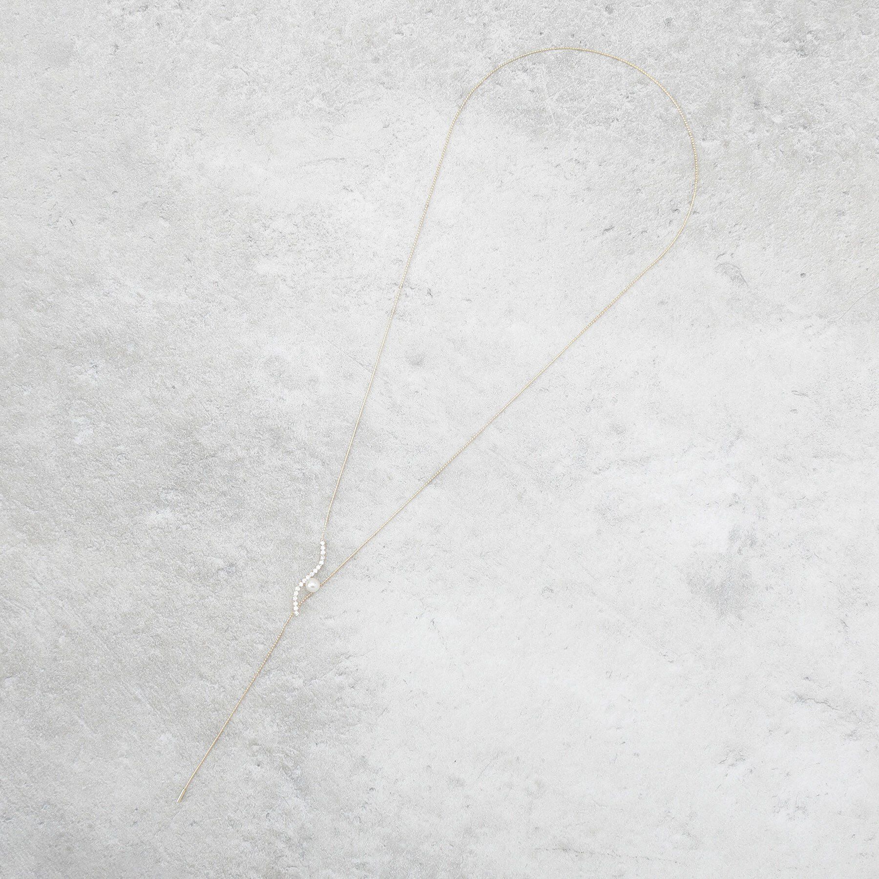 OPAQUE.CLIP「ニュアンスビジューバー&times;フェイクパールスライドネックレス」|ネックレス|