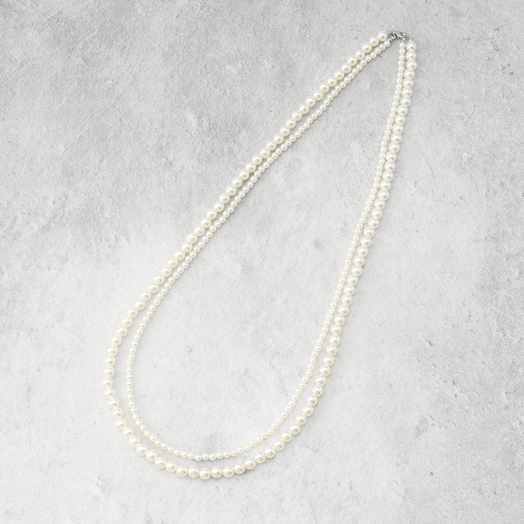 OPAQUE.CLIP「【3WAY】2連フェイクパール ショート＆ロング ネックレス」|ネックレス|