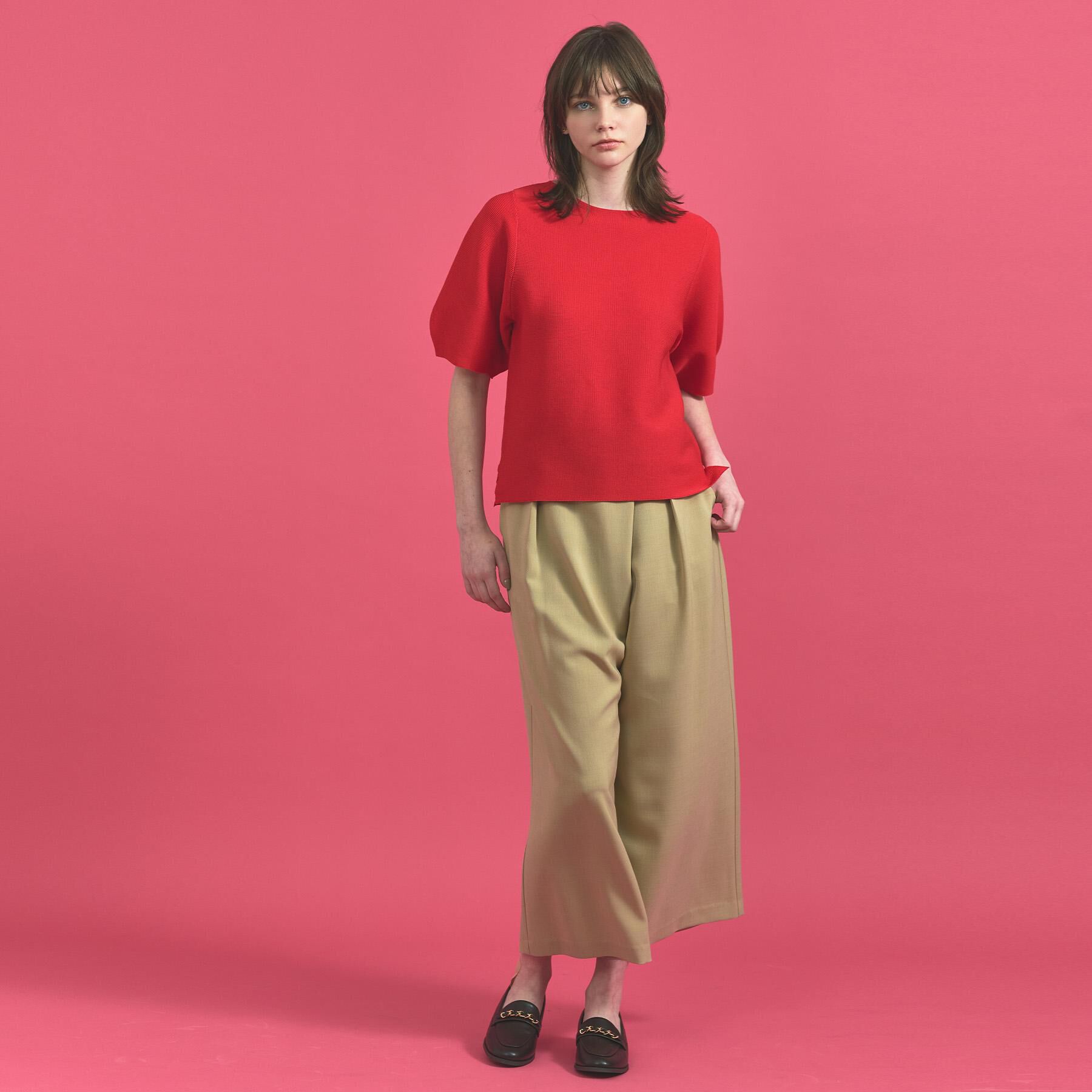 OPAQUE.CLIP「ガーターボリュームスリーブニット【UVケア/洗濯機洗い可】」|ニット・セーター|