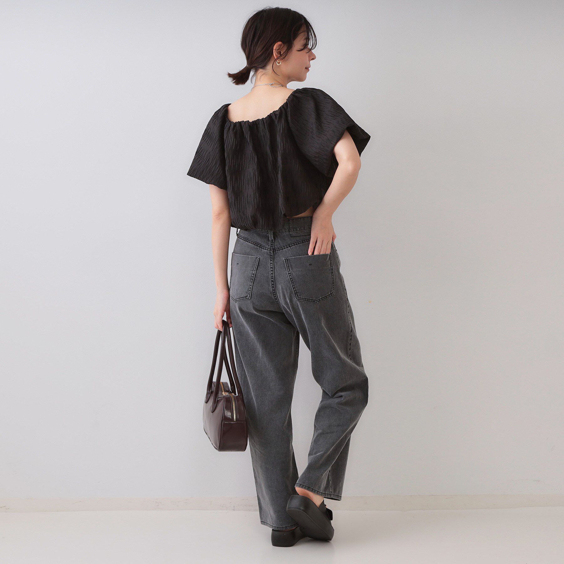 OPAQUE.CLIP「ふくれジャカードバルーンブラウス【洗濯機洗い可】」|シャツ・ブラウス|