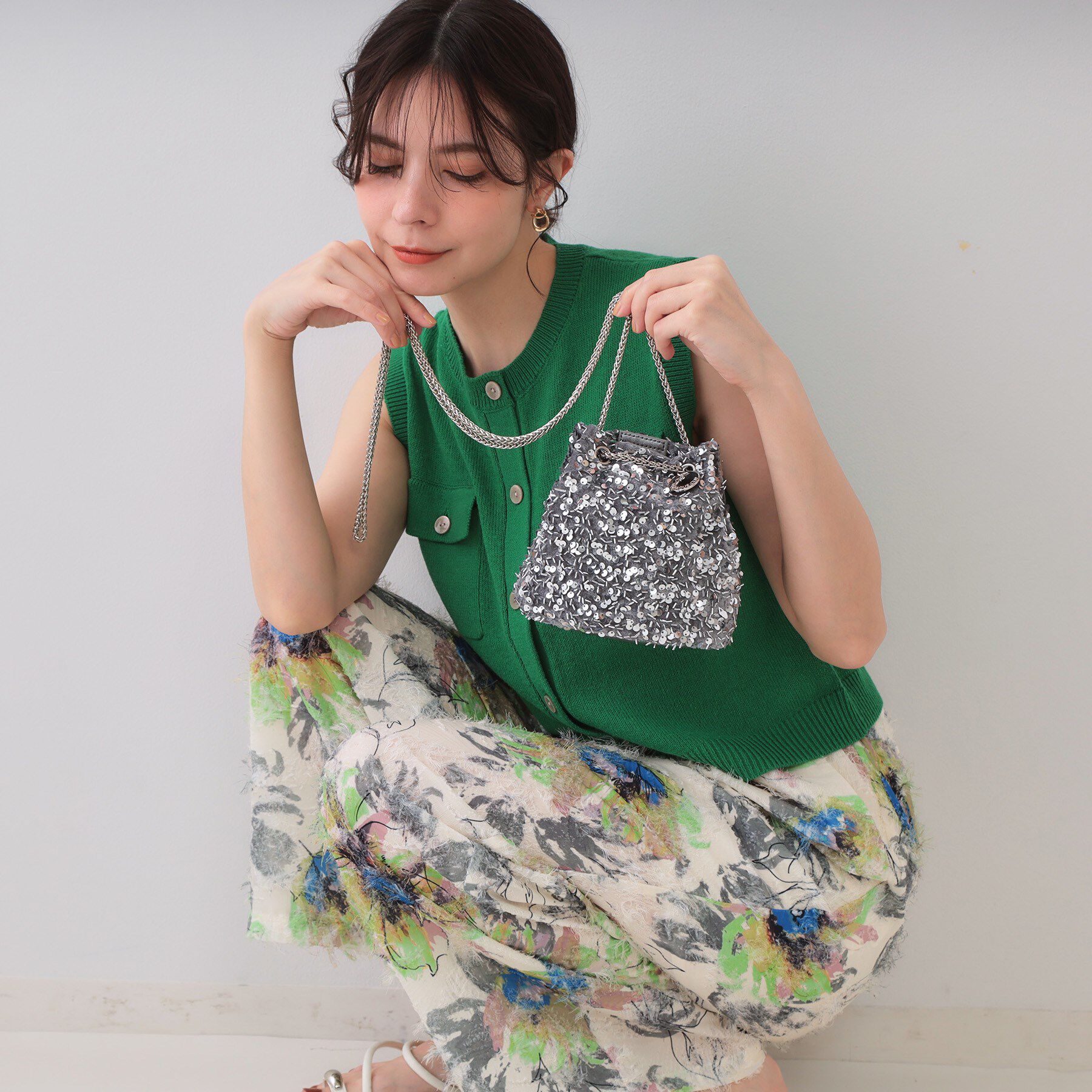 OPAQUE.CLIP「【2WAY】素材アソートシャイニー巾着ミニショルダーバッグ」|ショルダー・メッセンジャー|