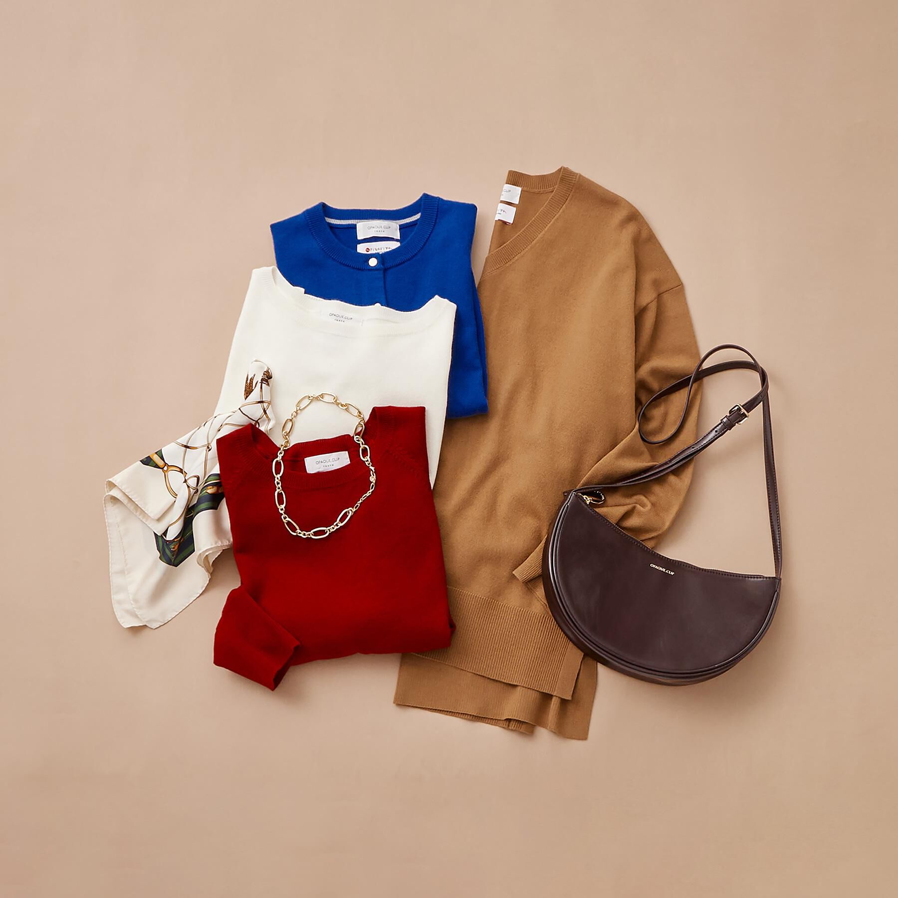 OPAQUE.CLIP「【軽量】オイル調合皮ムーンショルダーバッグ」|ショルダー・メッセンジャー|