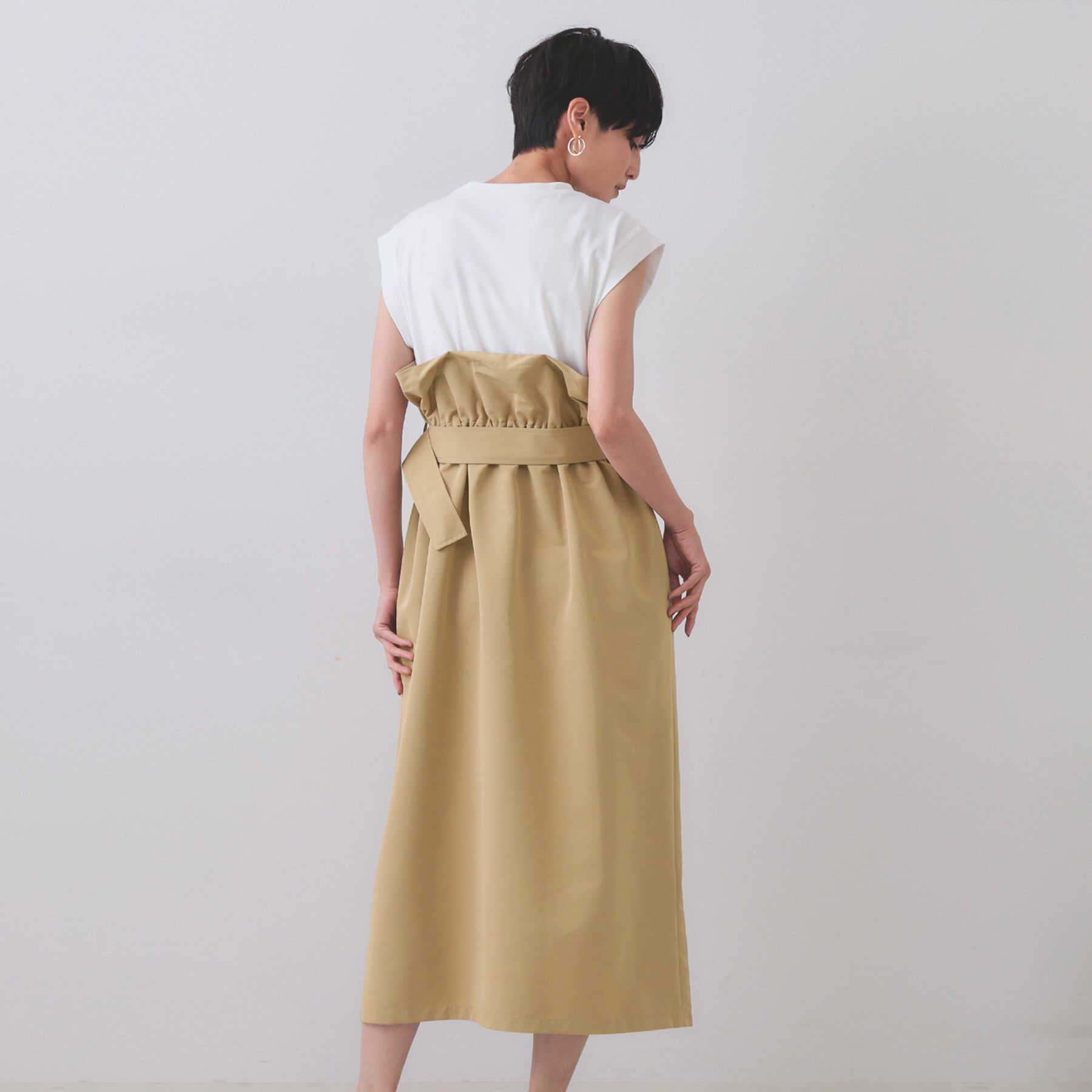 OPAQUE.CLIP「トレンチ風ベアドッキングワンピース【洗濯機洗い可】」|ワンピース|