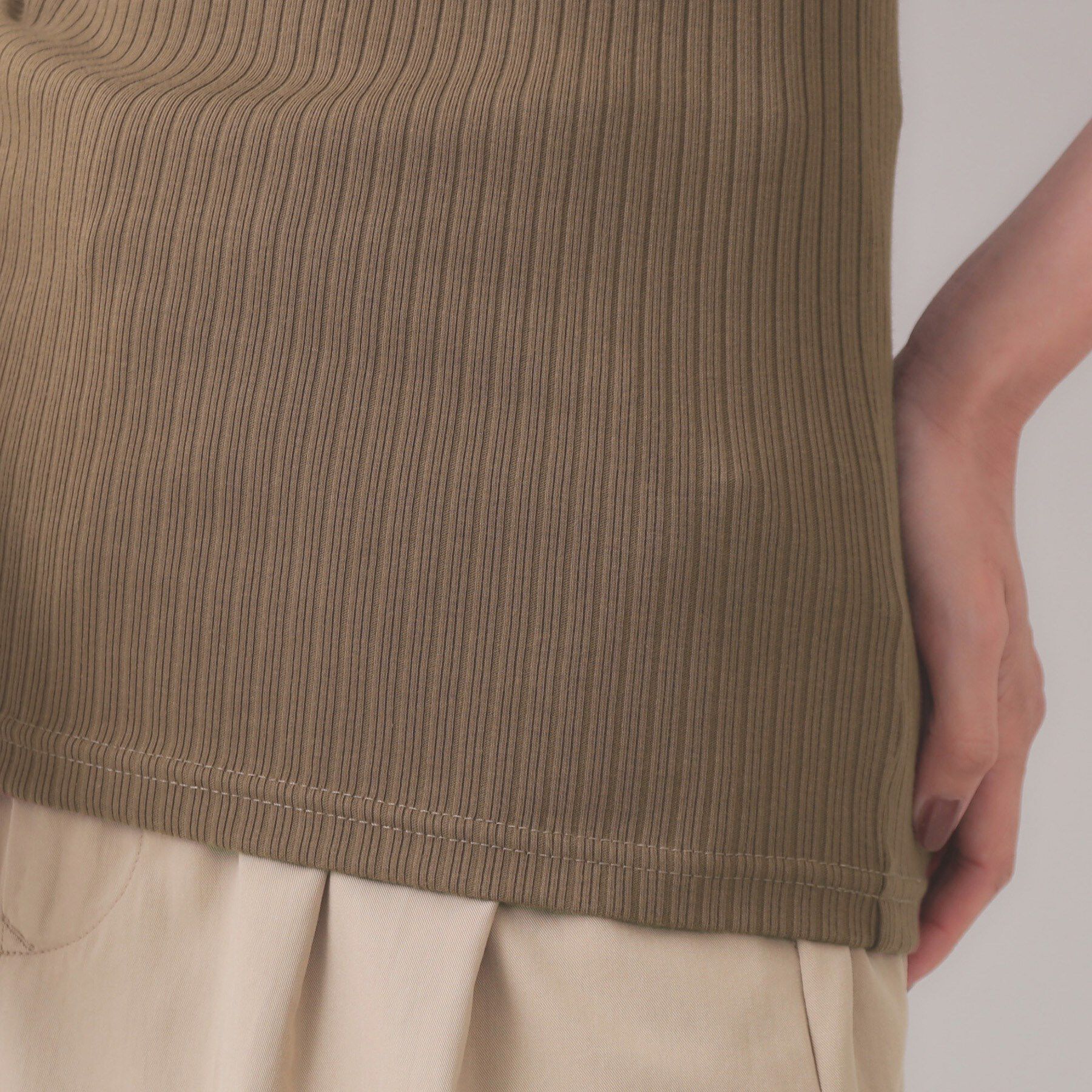 OPAQUE.CLIP「ベーシックテレコタンクトップ【洗濯機洗い可】」|キャミソール|