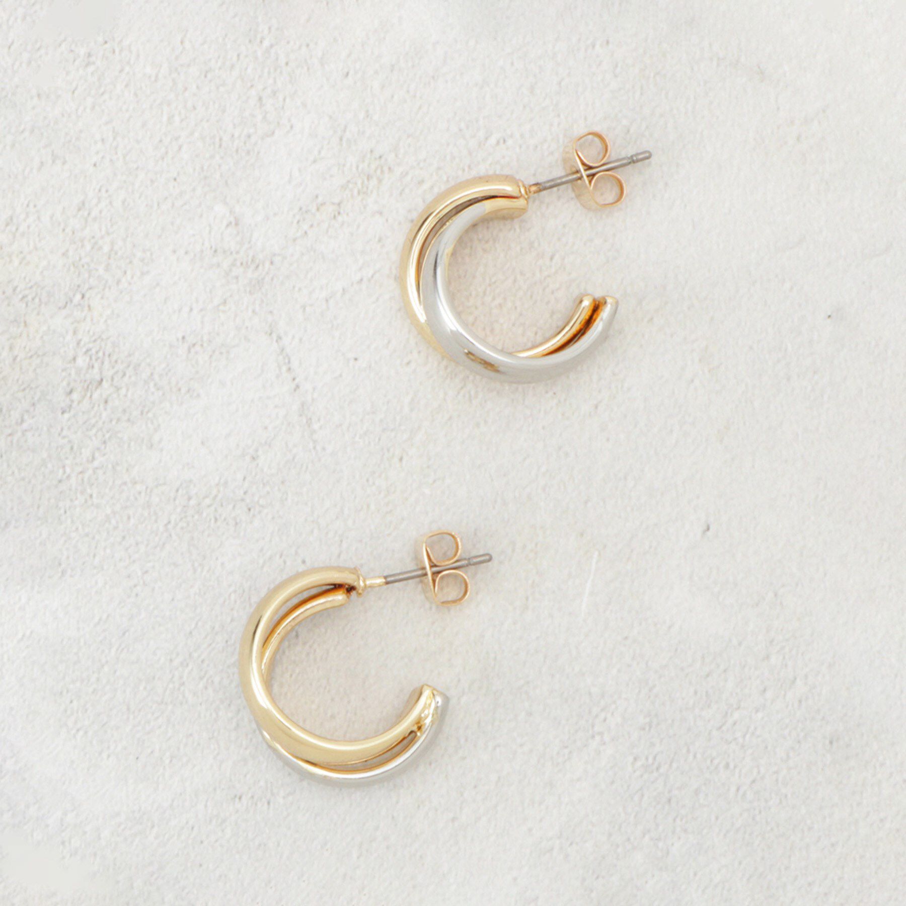 OPAQUE.CLIP「メタル2連ピアス」|ピアス|シルバー(106)