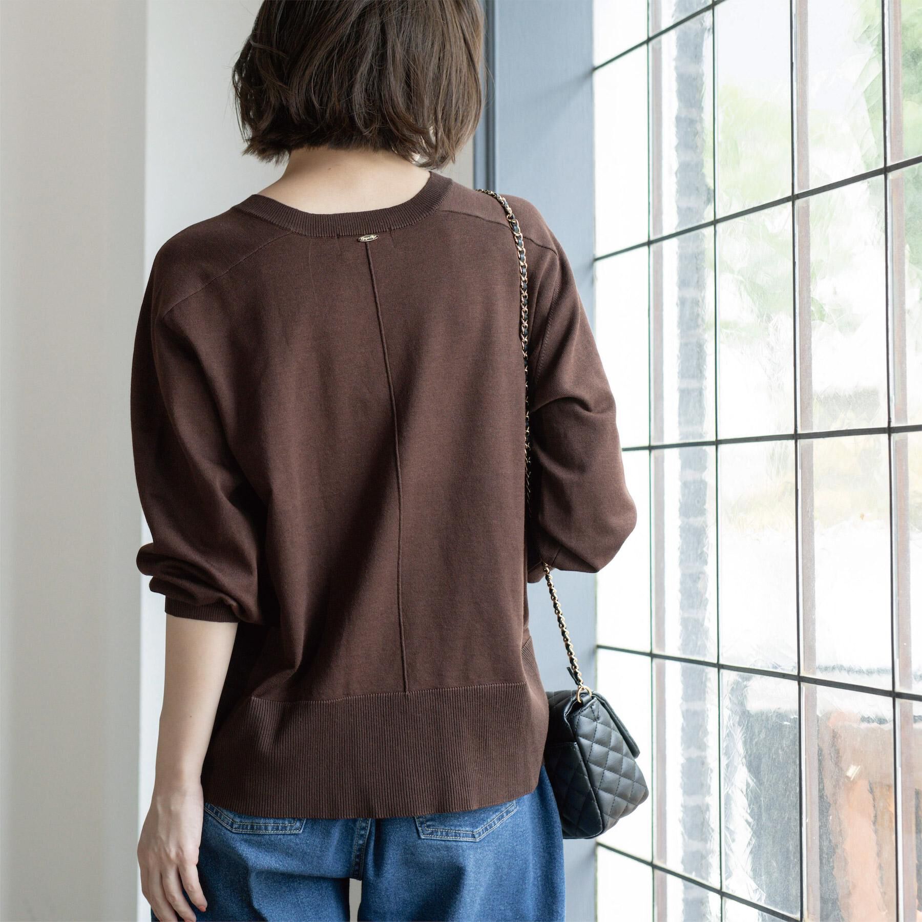 OPAQUE.CLIP「リラクシーVネックニット【洗濯機洗OK】《6col》」|ニット・セーター|